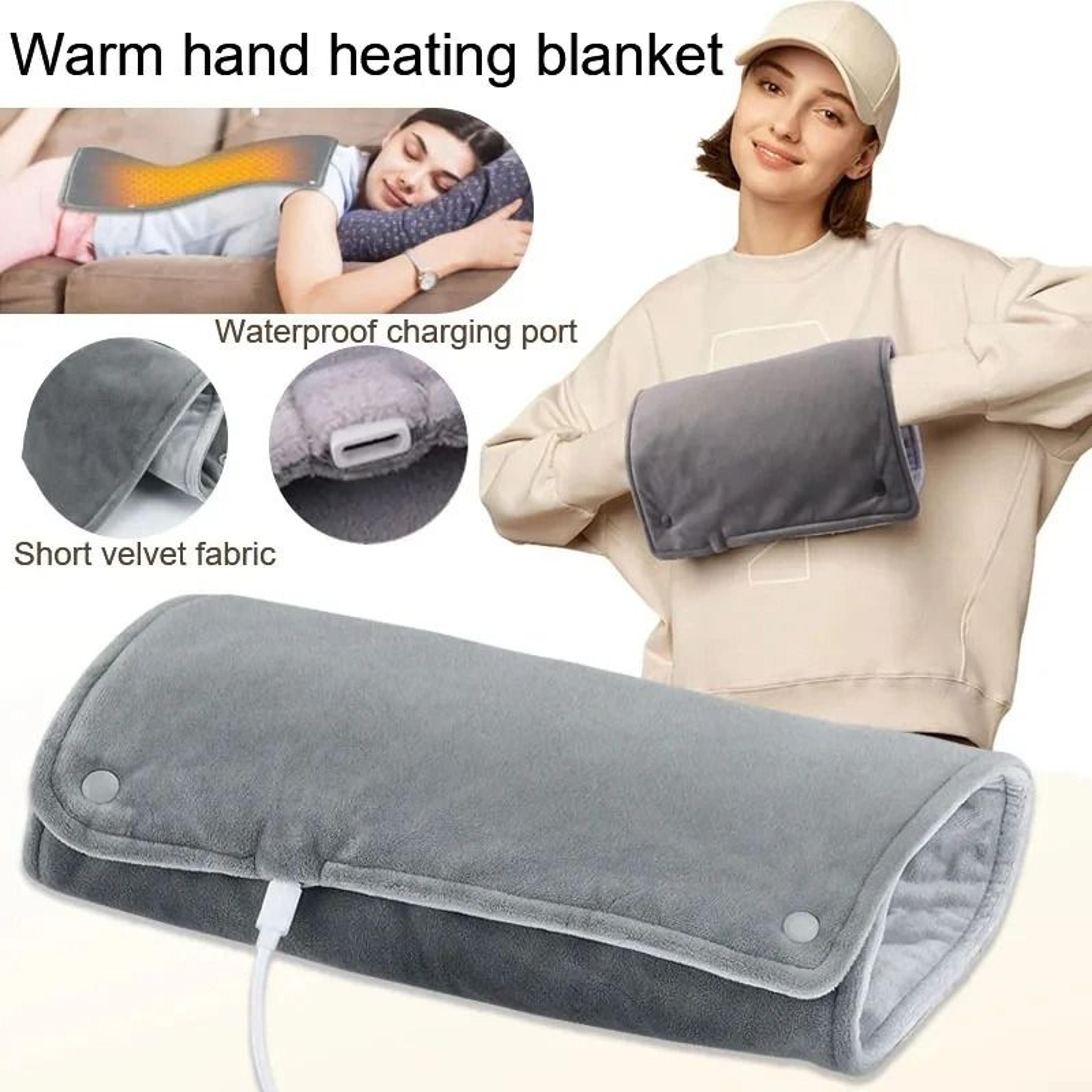 usb heated velvet hand warmer – portable thermal blanket for office and home
