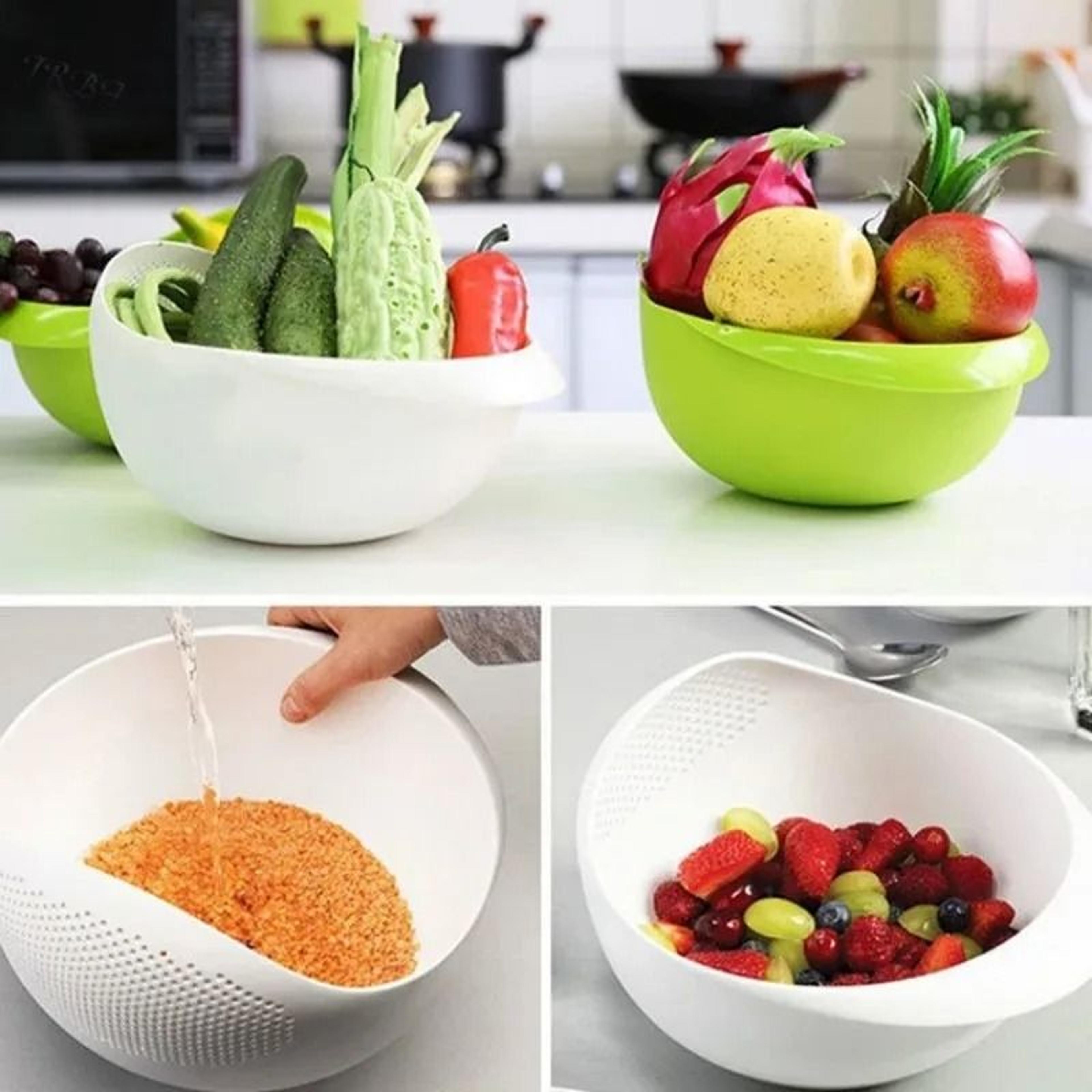 ergonomic kitchen drain basket – multi-purpose fruit and vegetable colander with handle