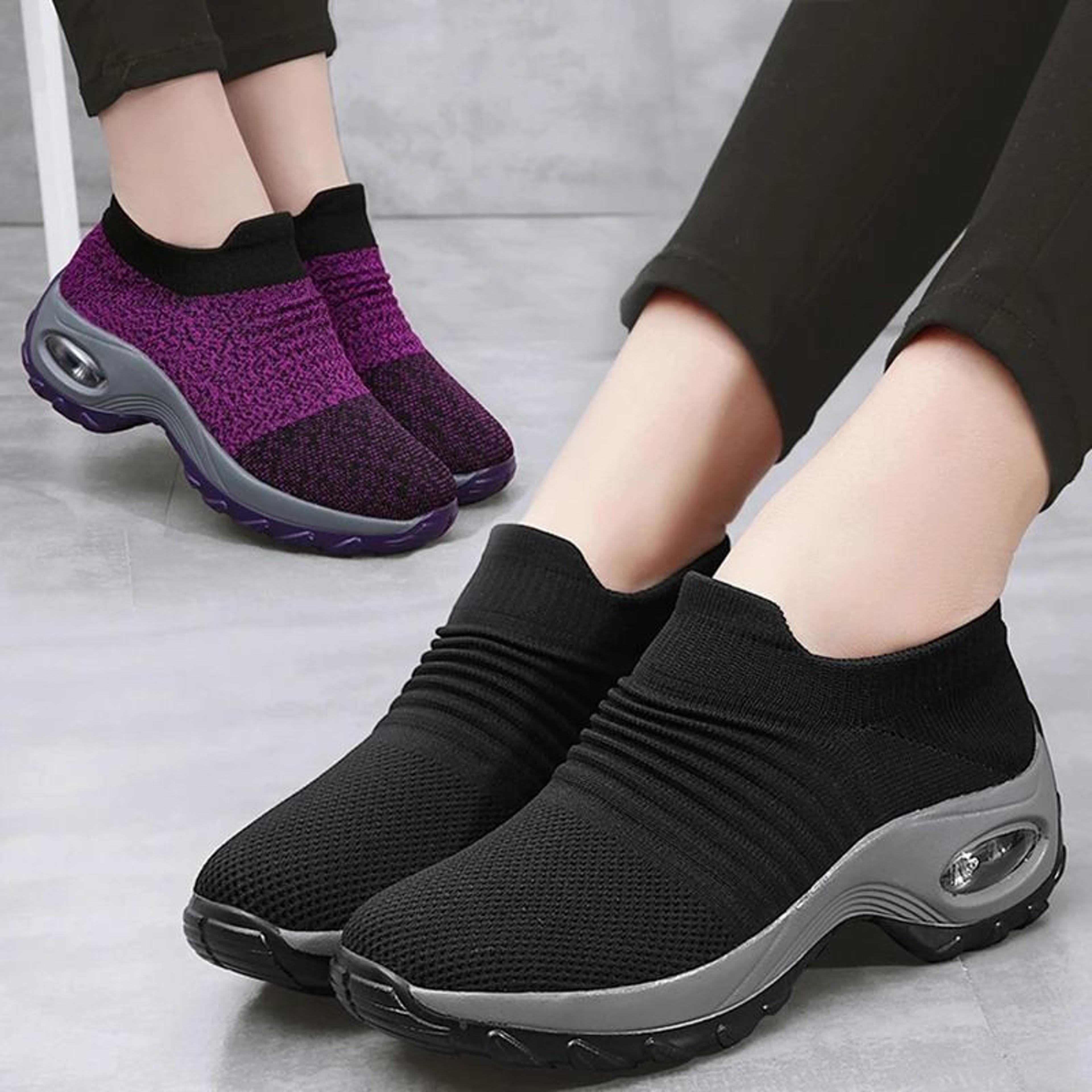 womens fashion platform sneakers – casual slip-on trainers for everyday comfort
