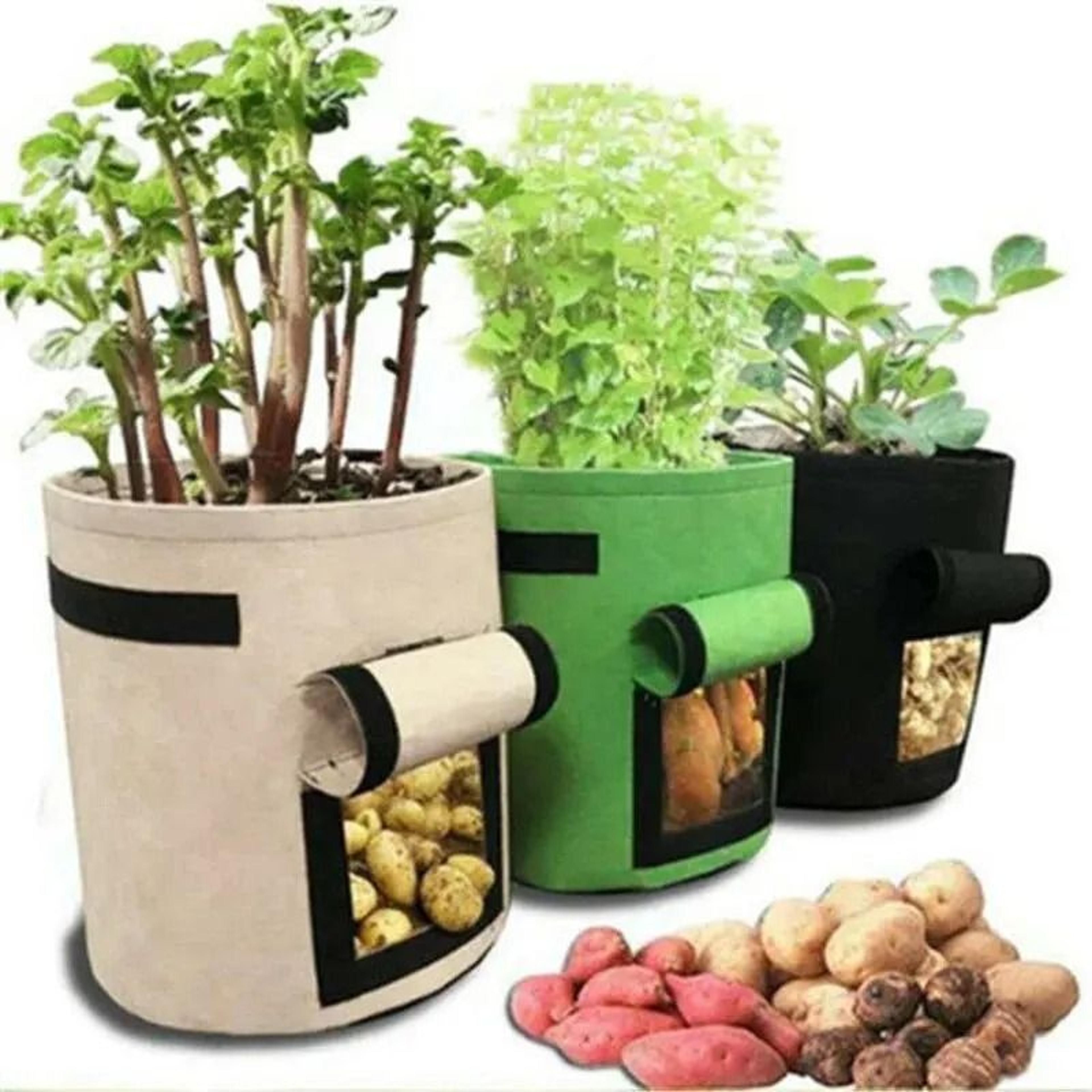 felt potato planting bag – non-woven vegetable seedling grow bag & large diameter planter