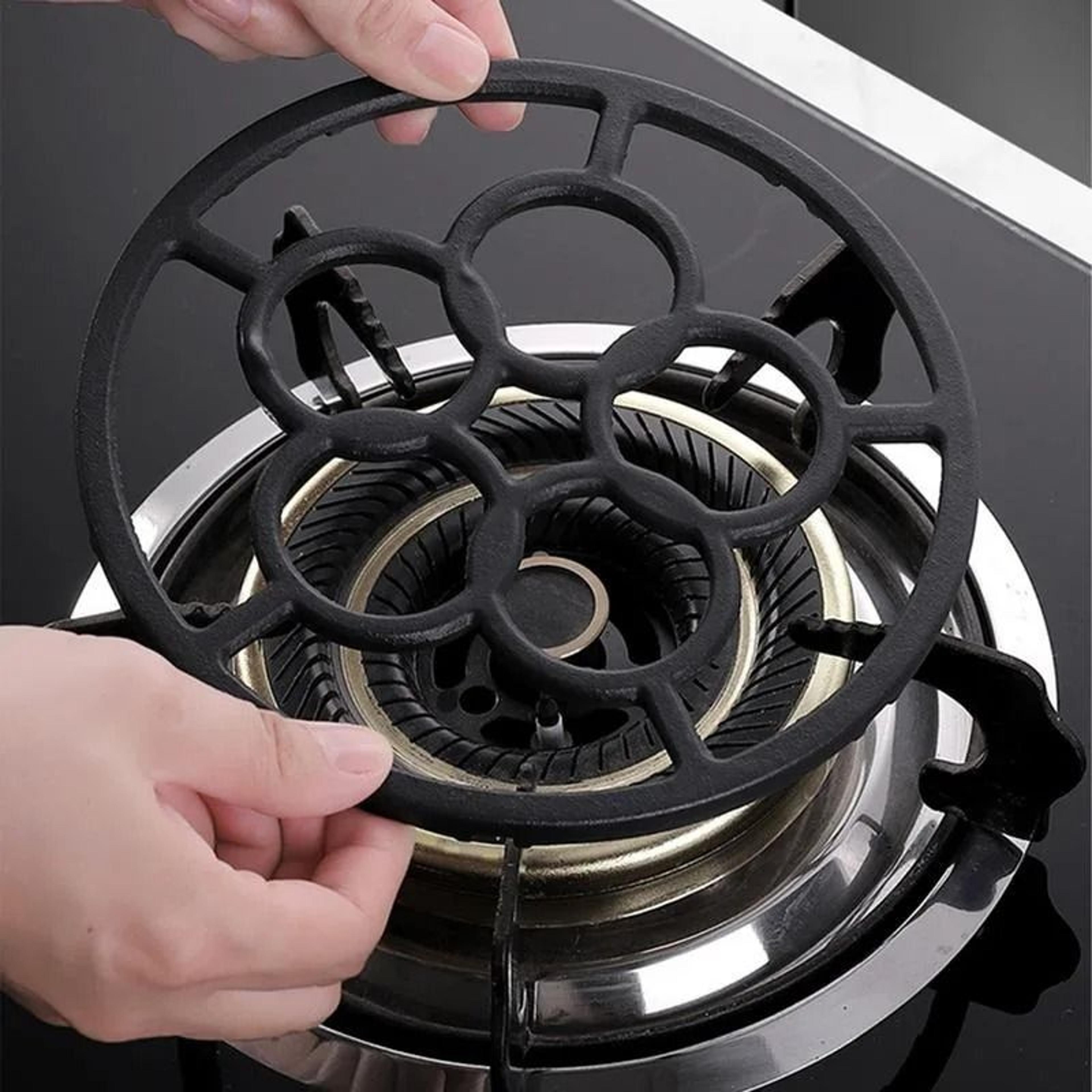 cast iron wok ring & burner reducer – non-slip support frame for small pots and pans