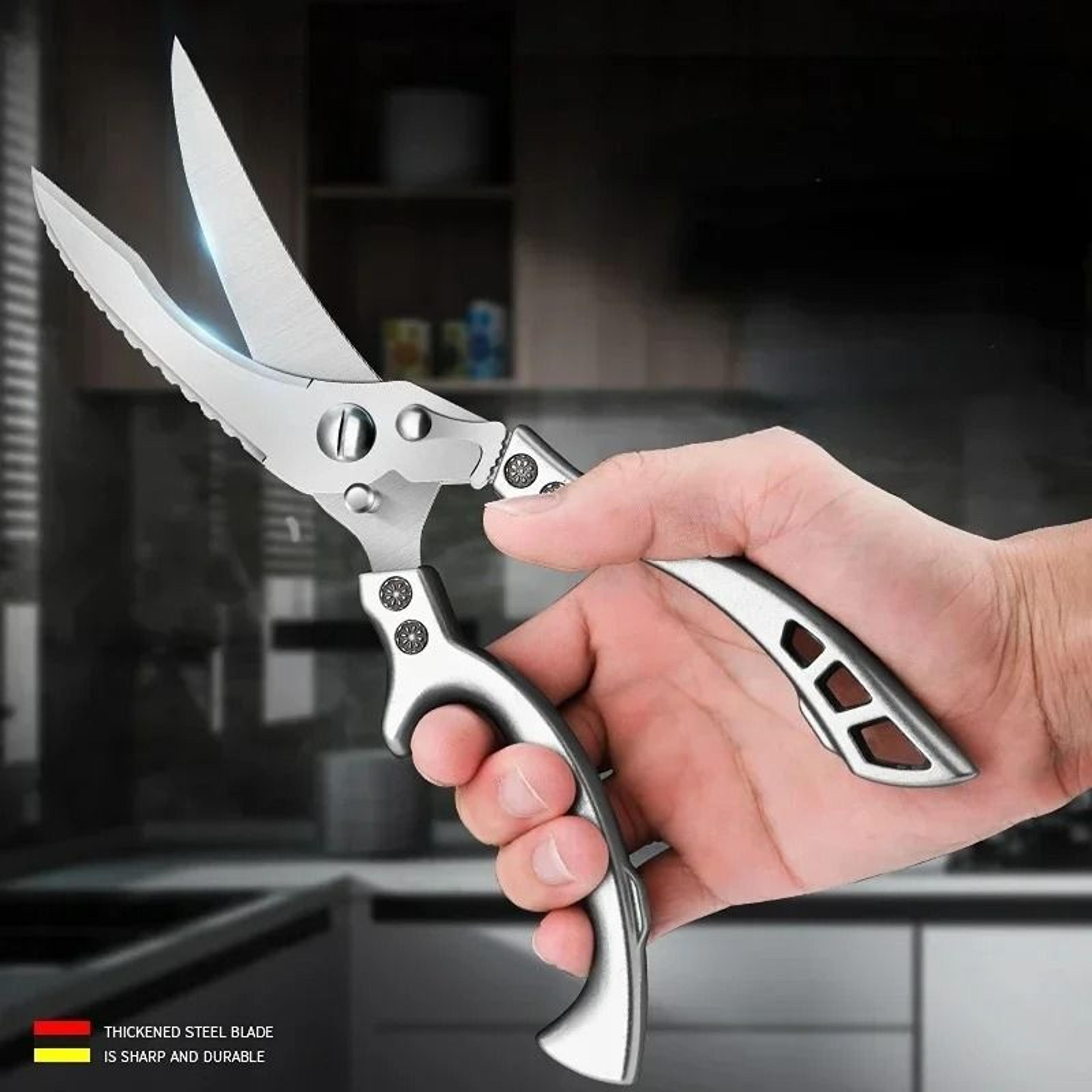 stainless steel kitchen shears – heavy-duty chicken bone & seafood cutter