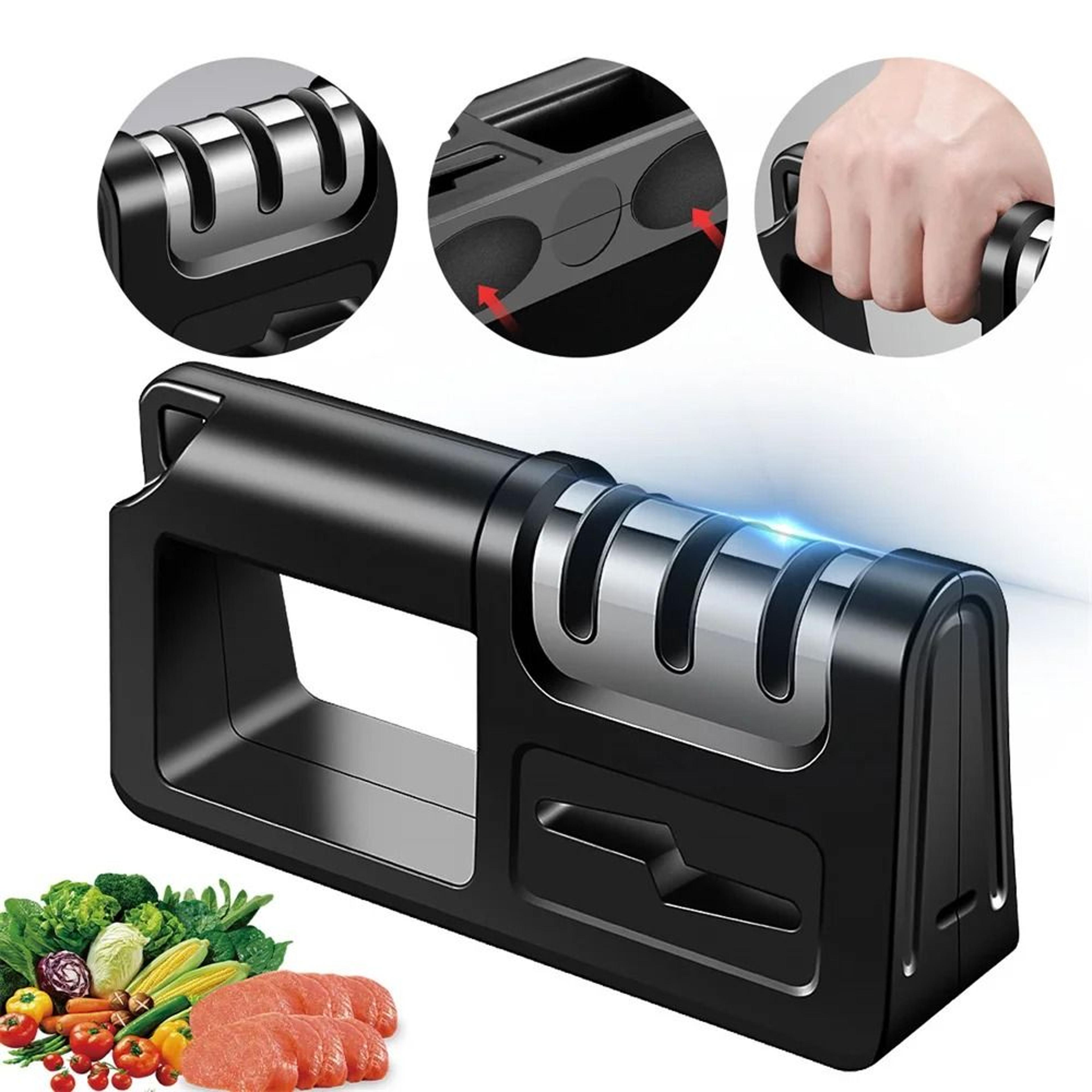 4-in-1 stainless steel knife sharpener – adjustable multi-stage sharpening tool