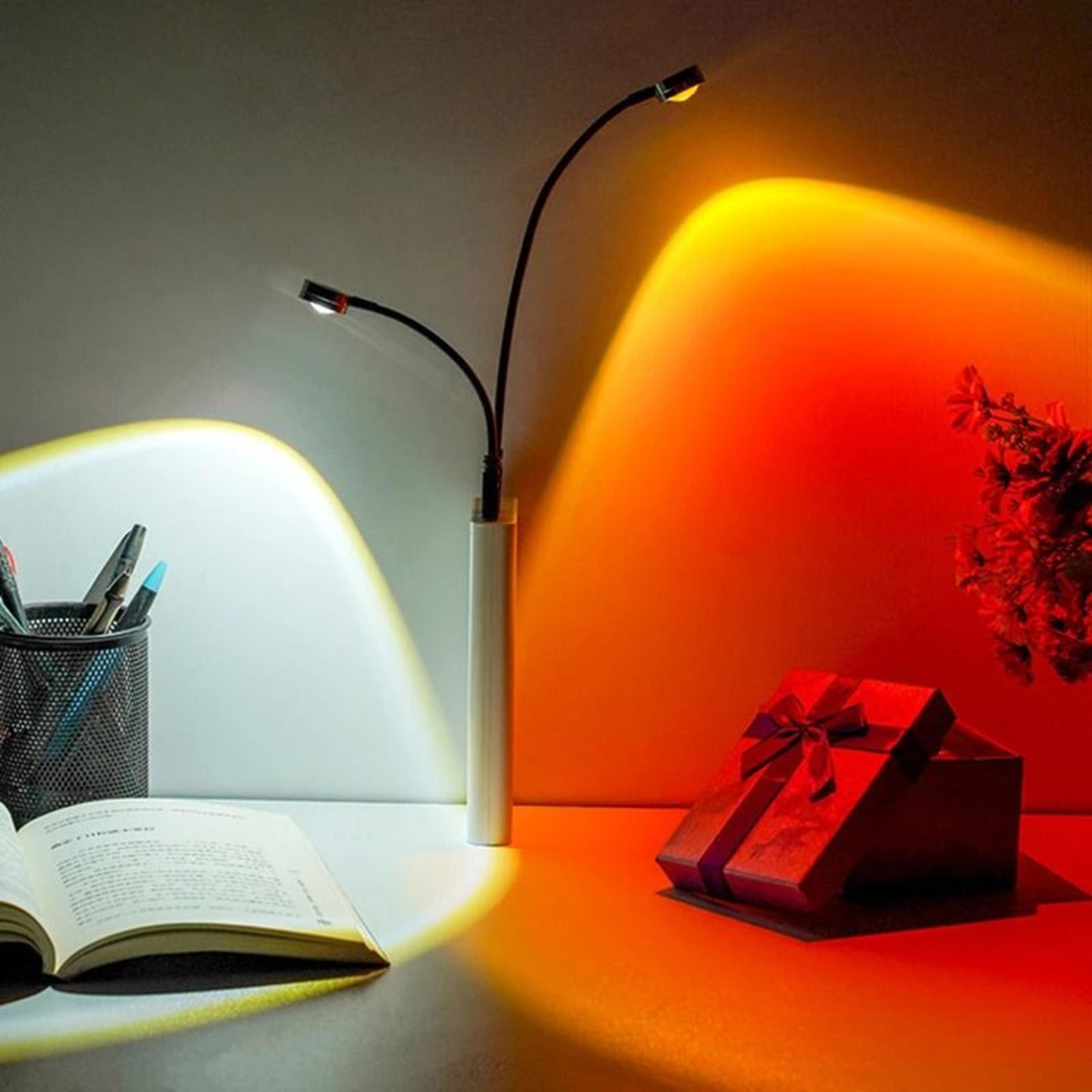 1.5in usb sunset projection lamp – rainbow atmosphere night light & photography accessory