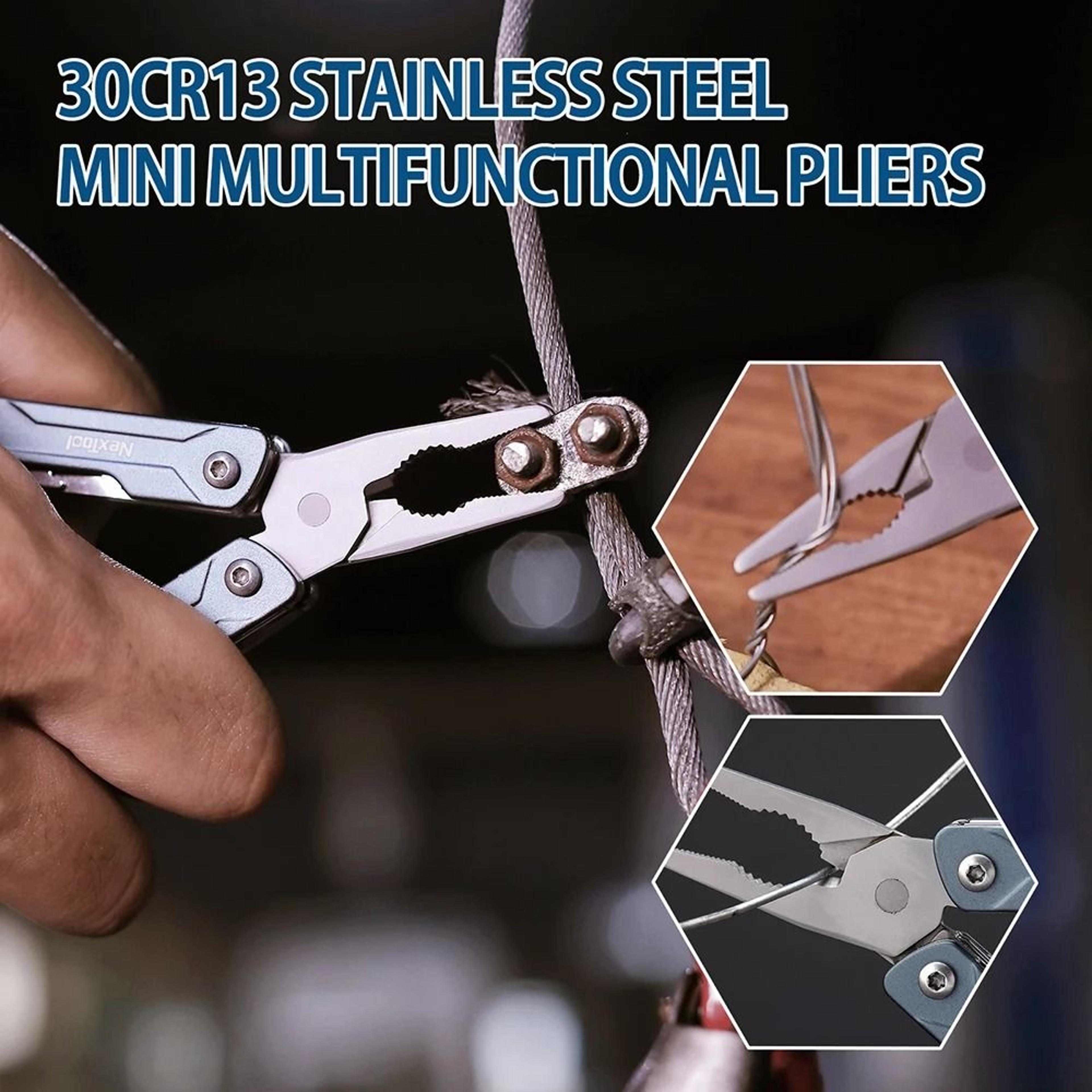 11-in-1 mini multi-tool – precision edc pliers & folding outdoor equipment