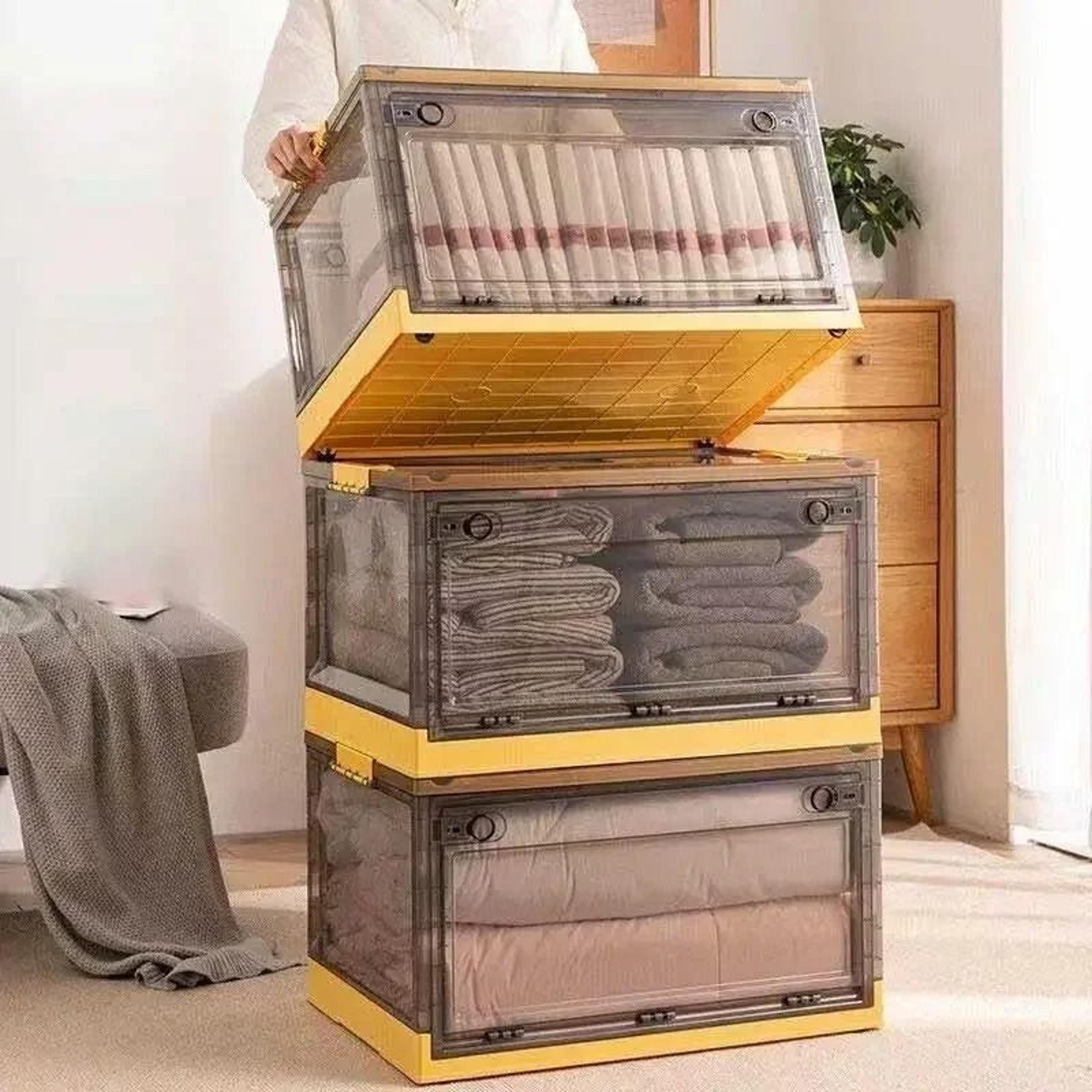 foldable storage trunk – transparent large-capacity wardrobe organizer & clothing box