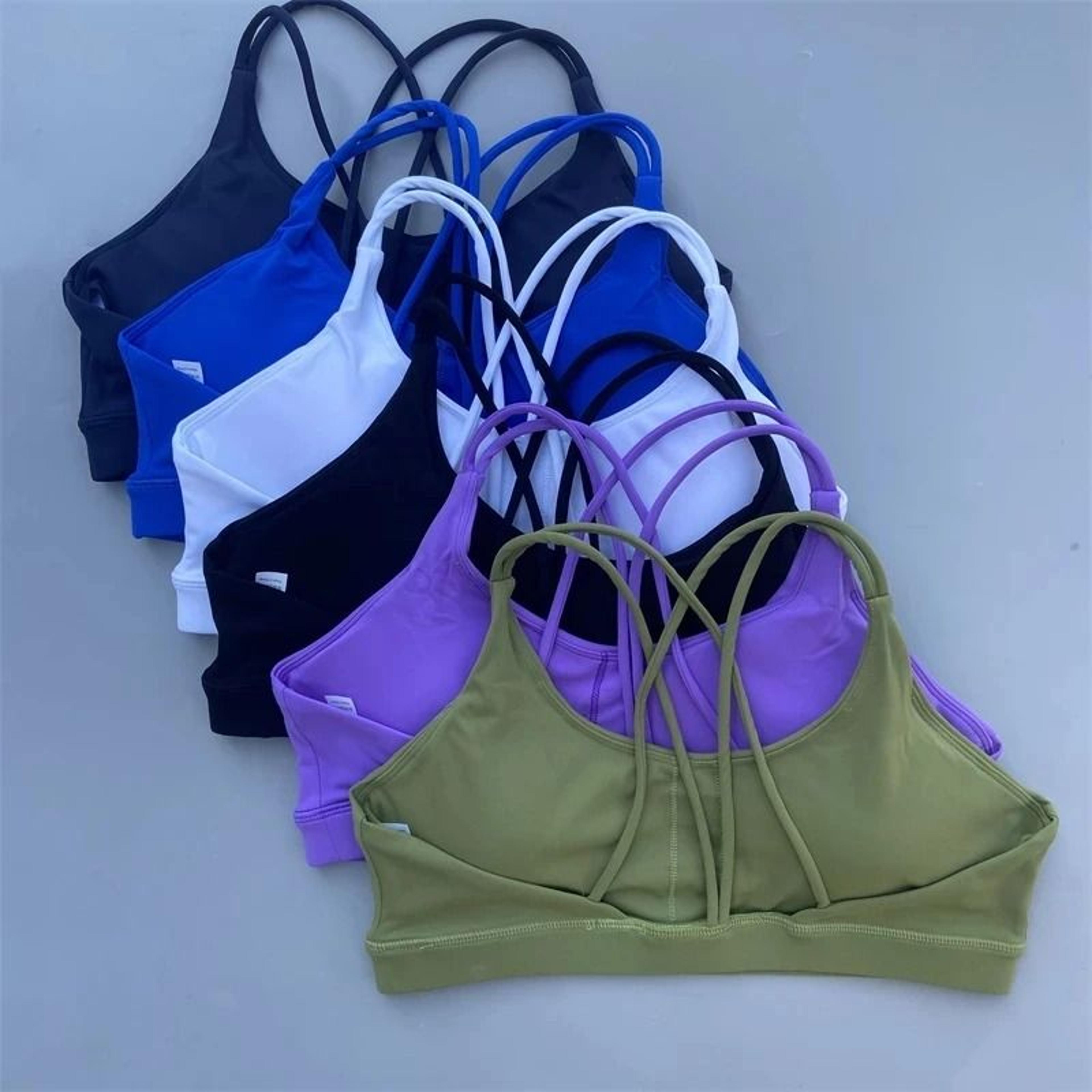high-strength fitness bra – soft solid color tight sport top with integrated chest pad