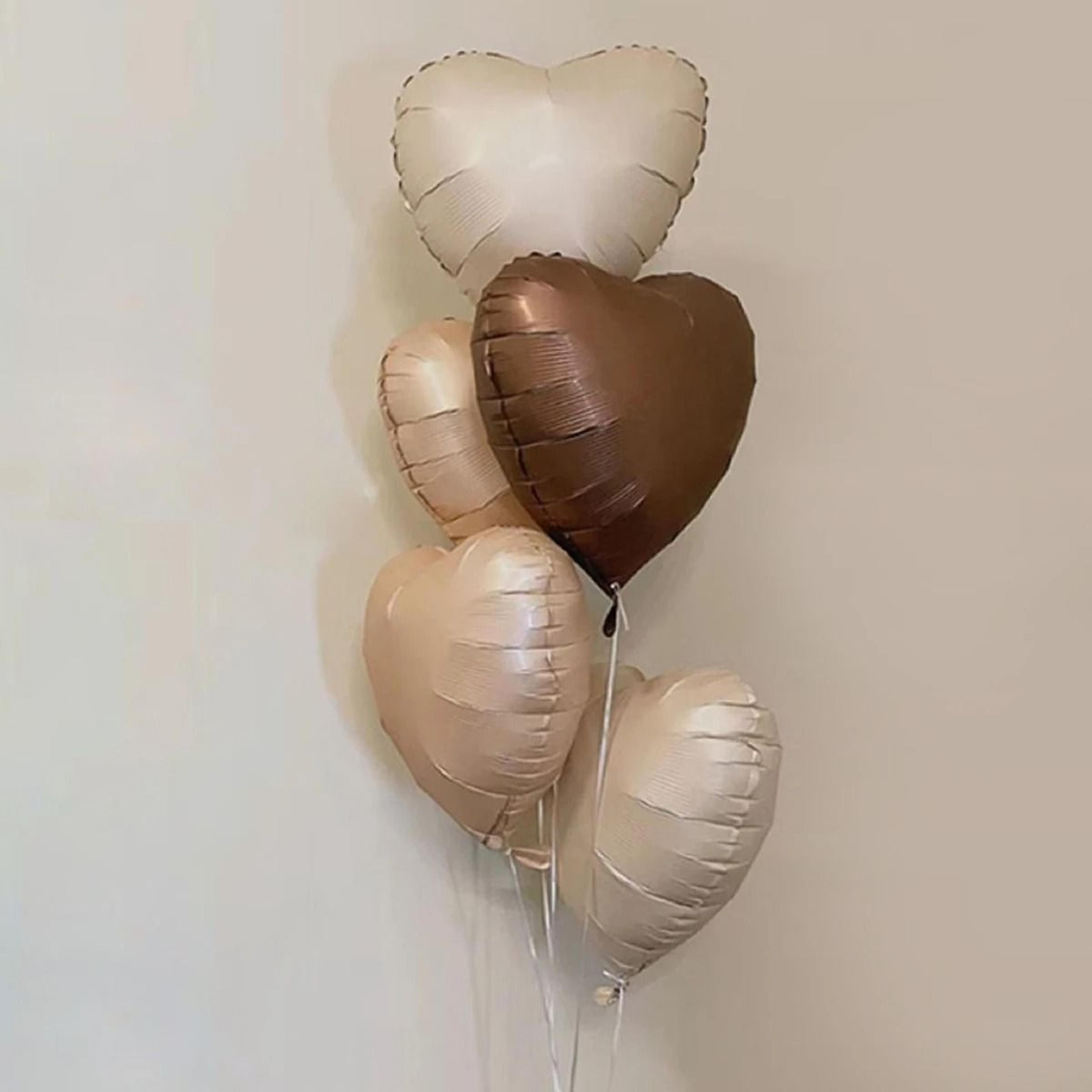5-piece 18-inch retro heart foil balloons