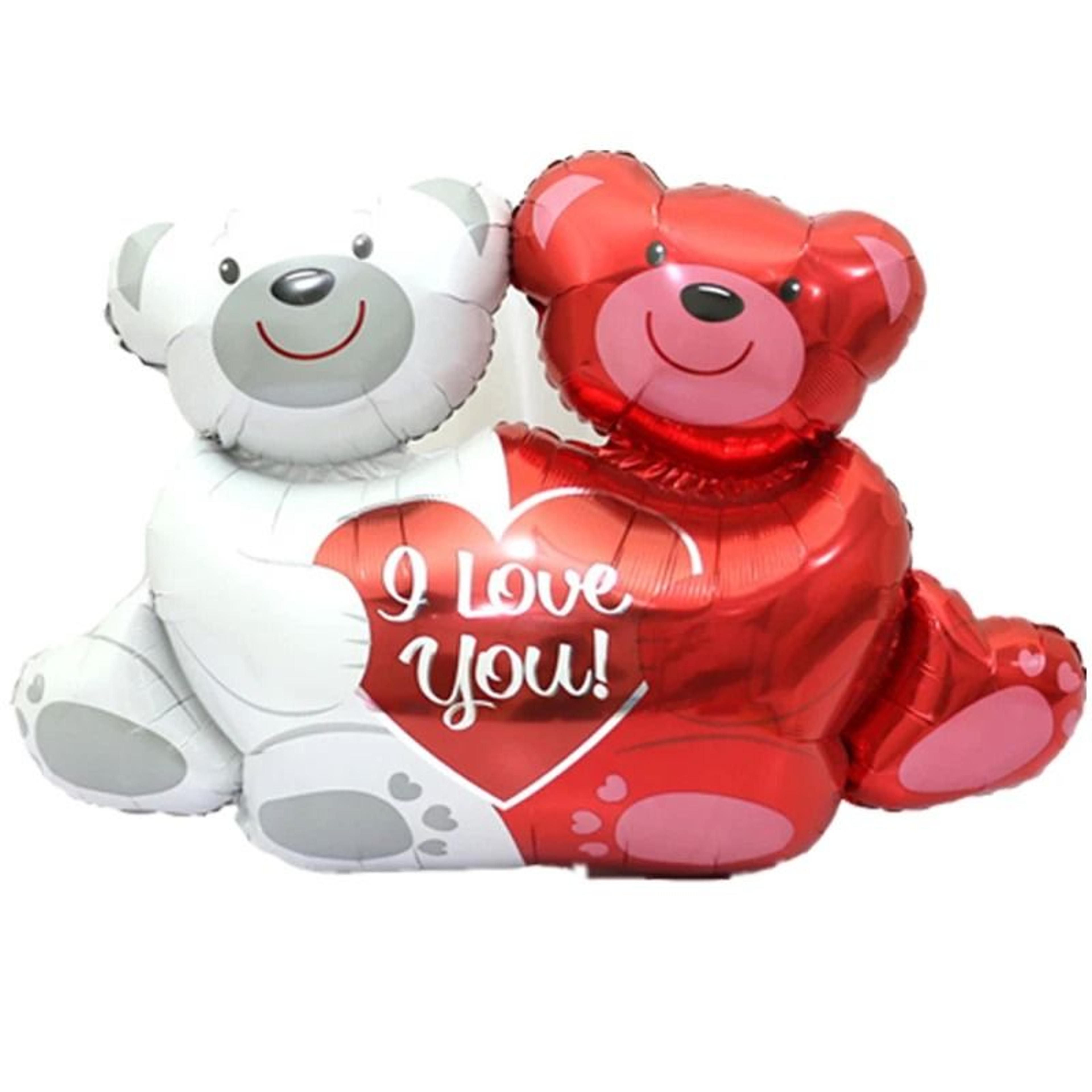 two bear hug" love heart foil balloon