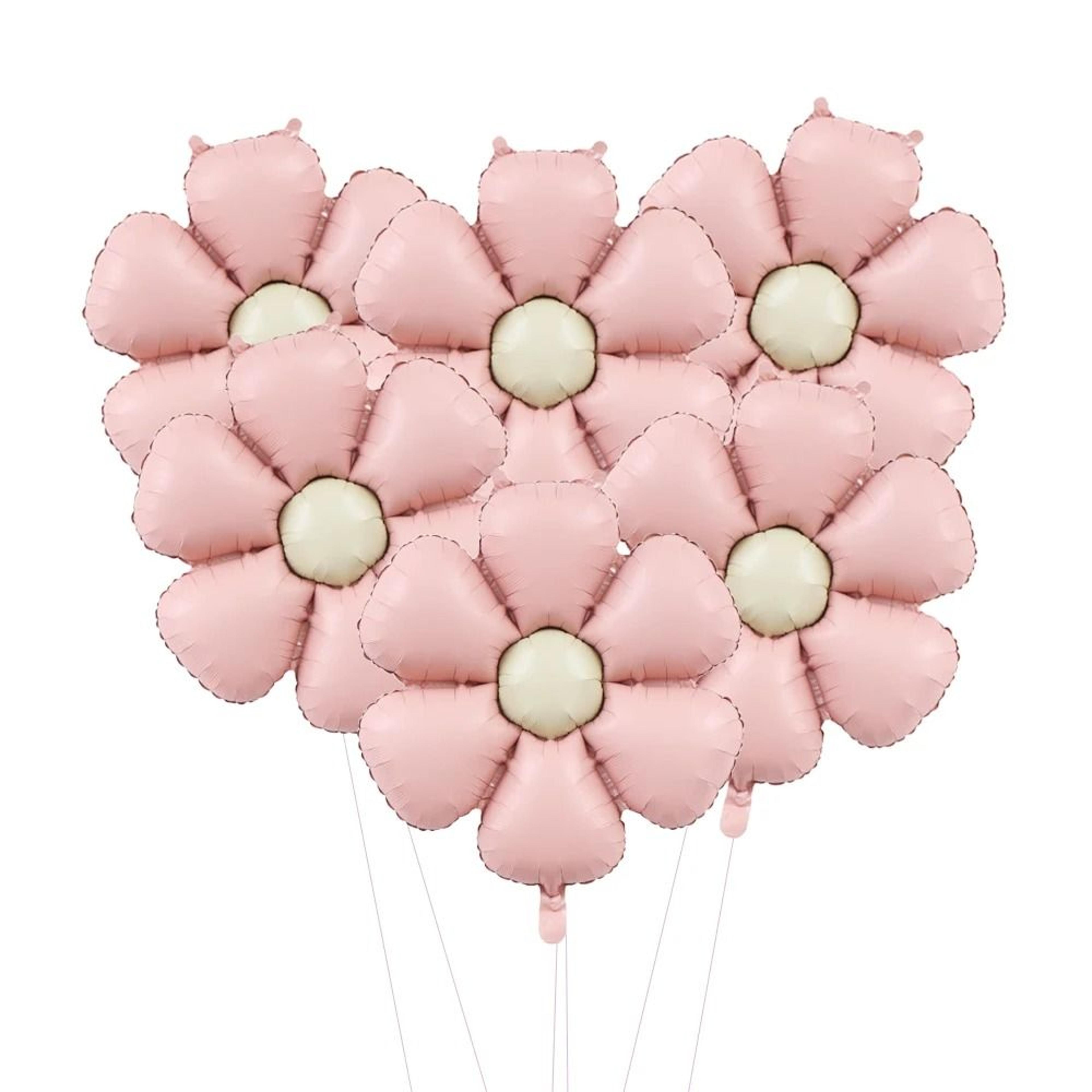 6-piece matte candy daisy foil balloon set