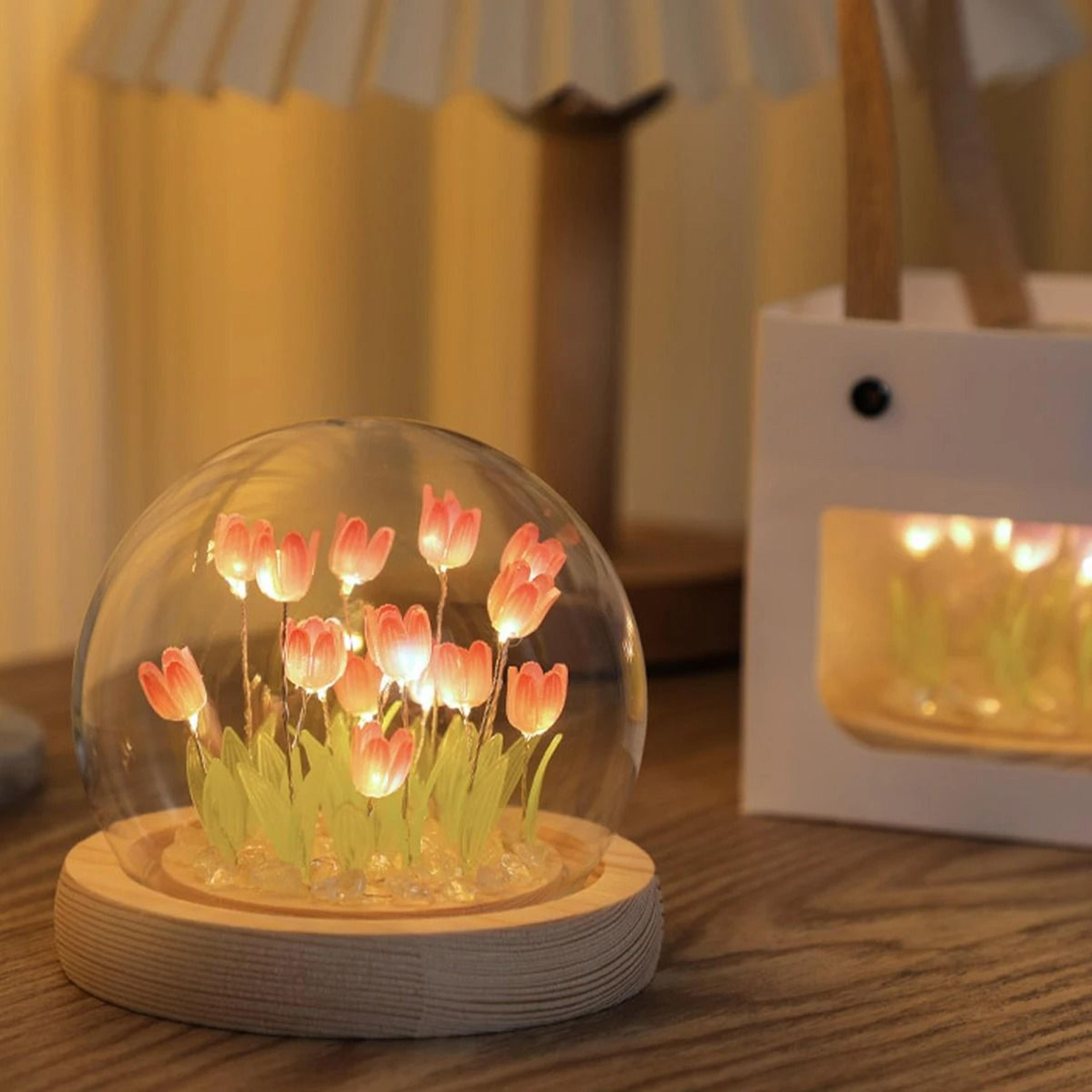 10-piece diy tulip flower night light set
