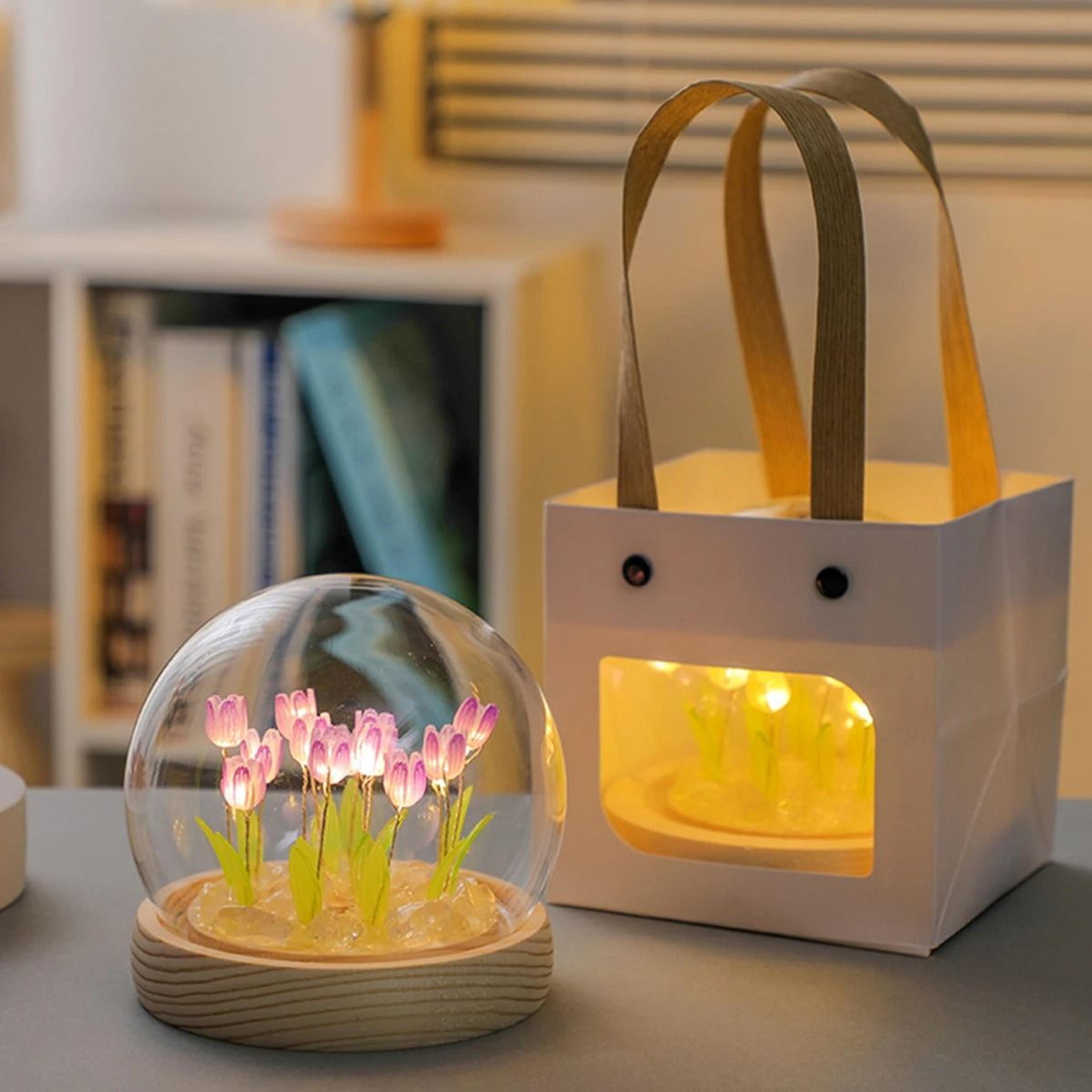gemini said handmade glass dome night light