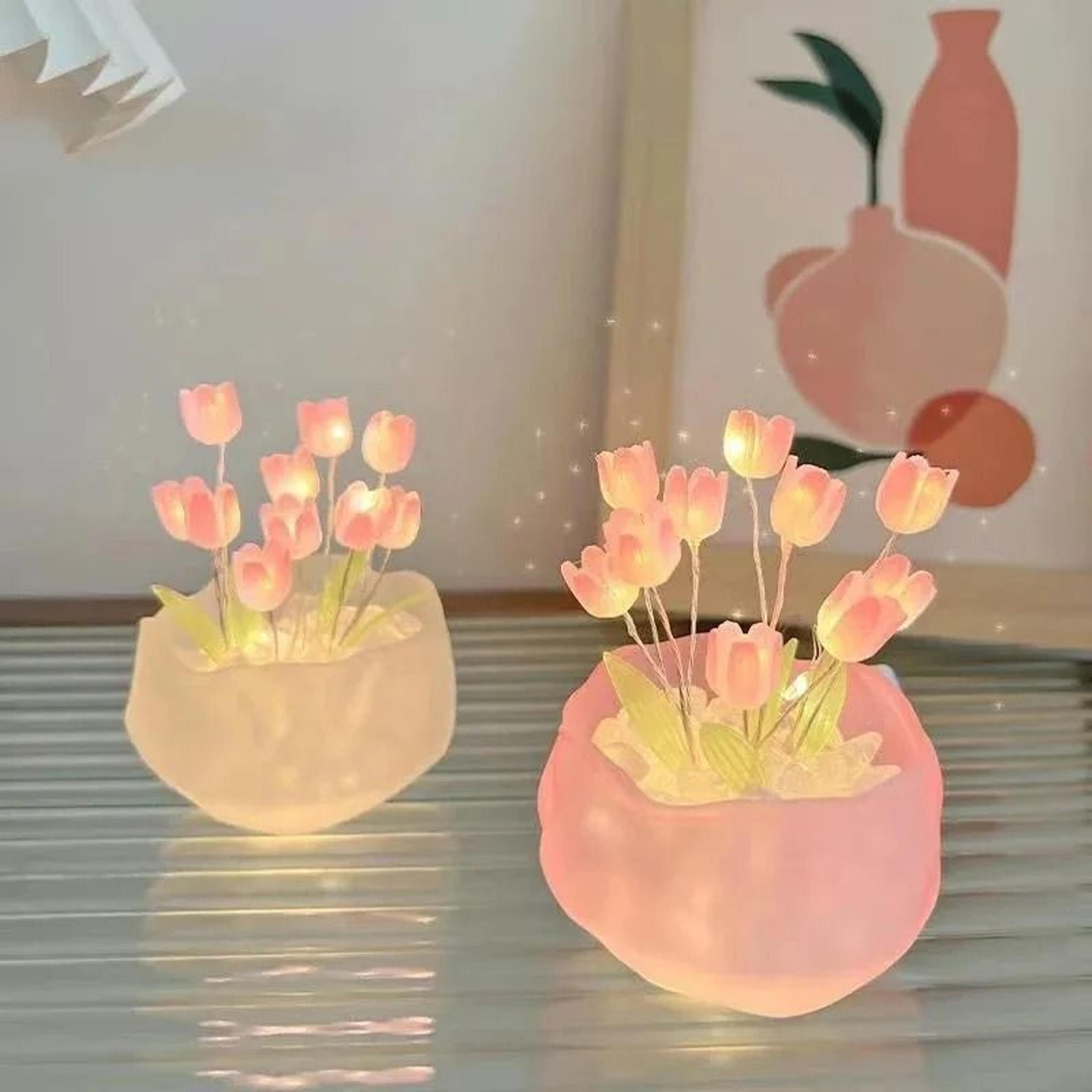whimsical pumpkin cup tulip diy ambient light