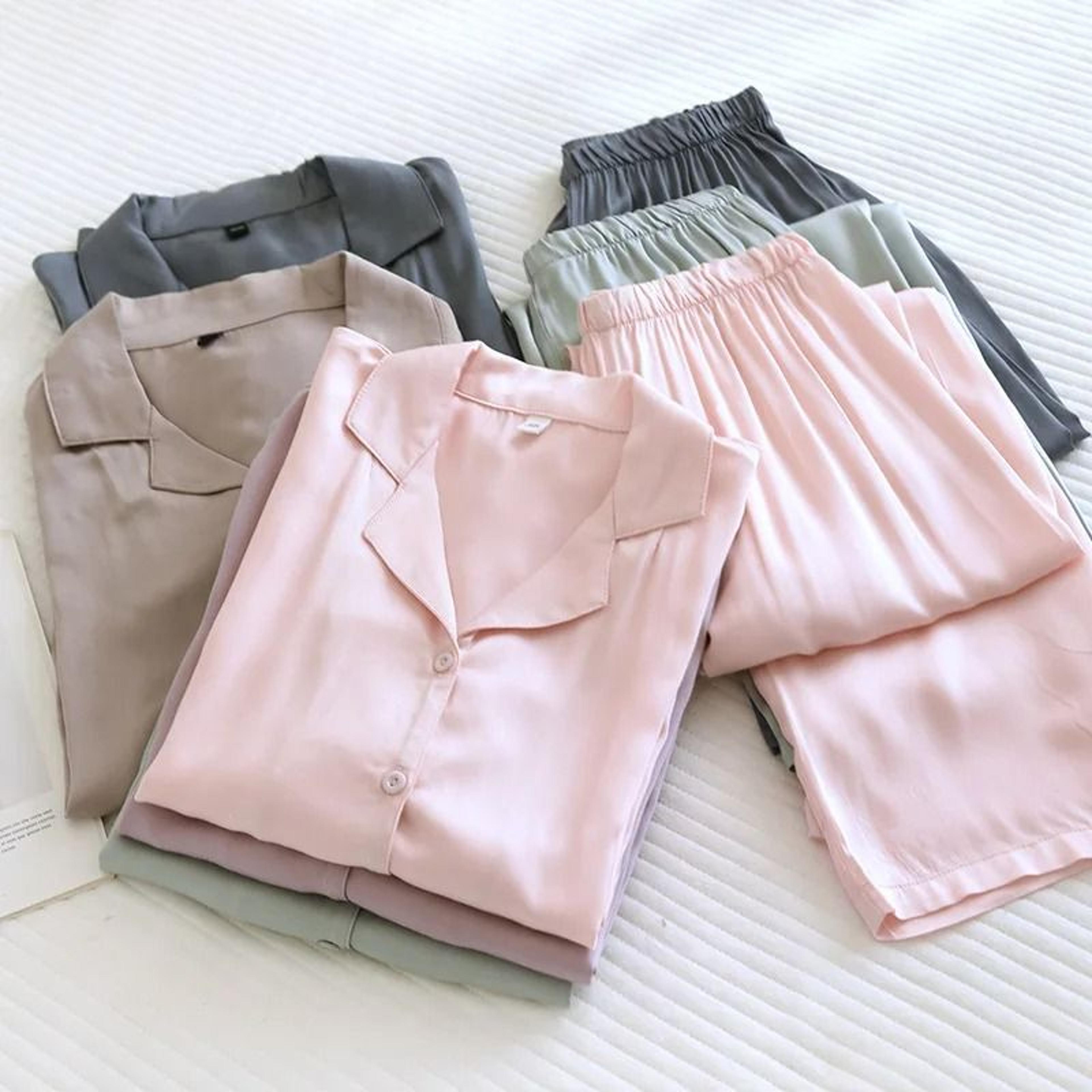 cotton silk elegance – premium long-sleeved couples lounge set