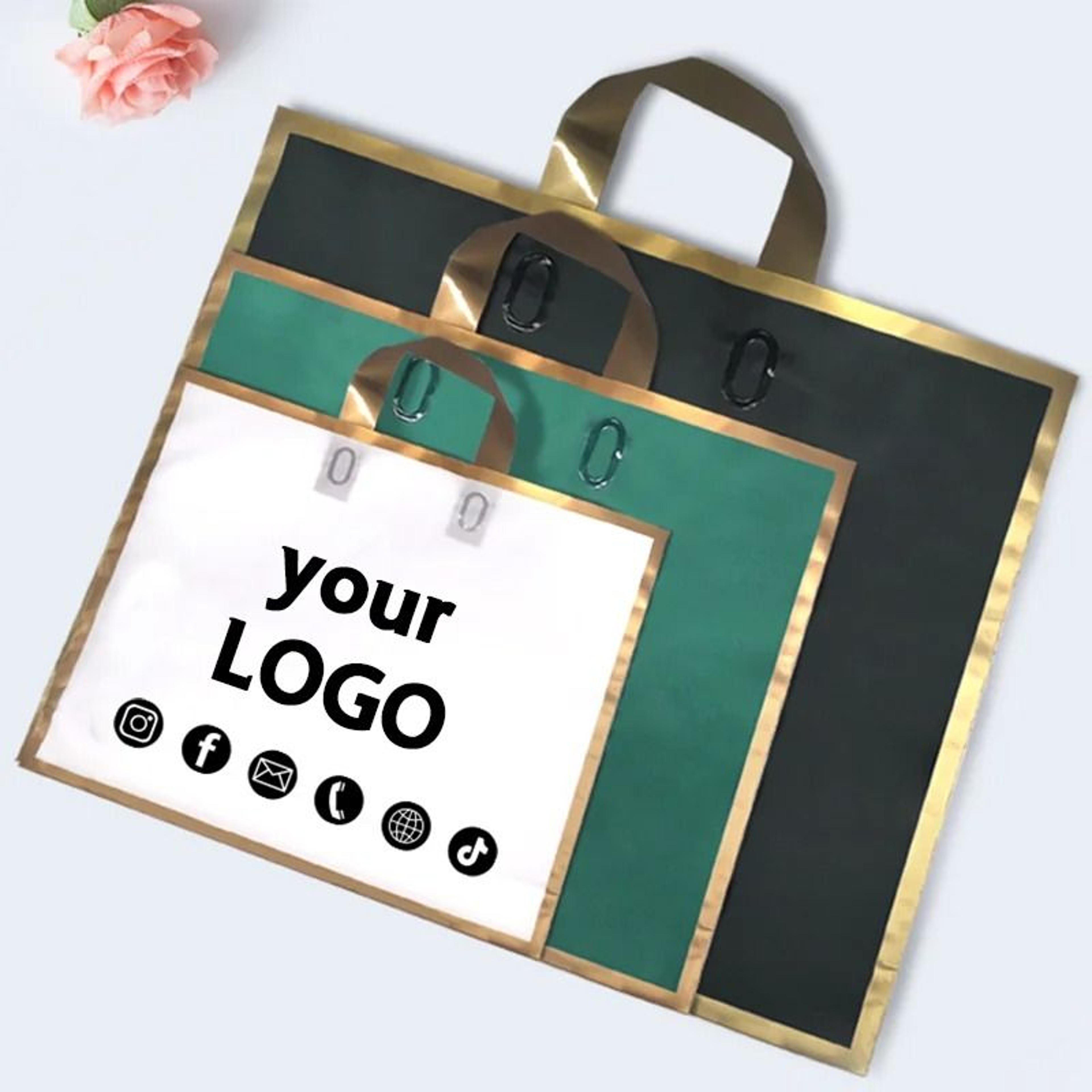 gemini said phnom penh frosted shopping bags – 50 pcs luxury gold-edge packaging