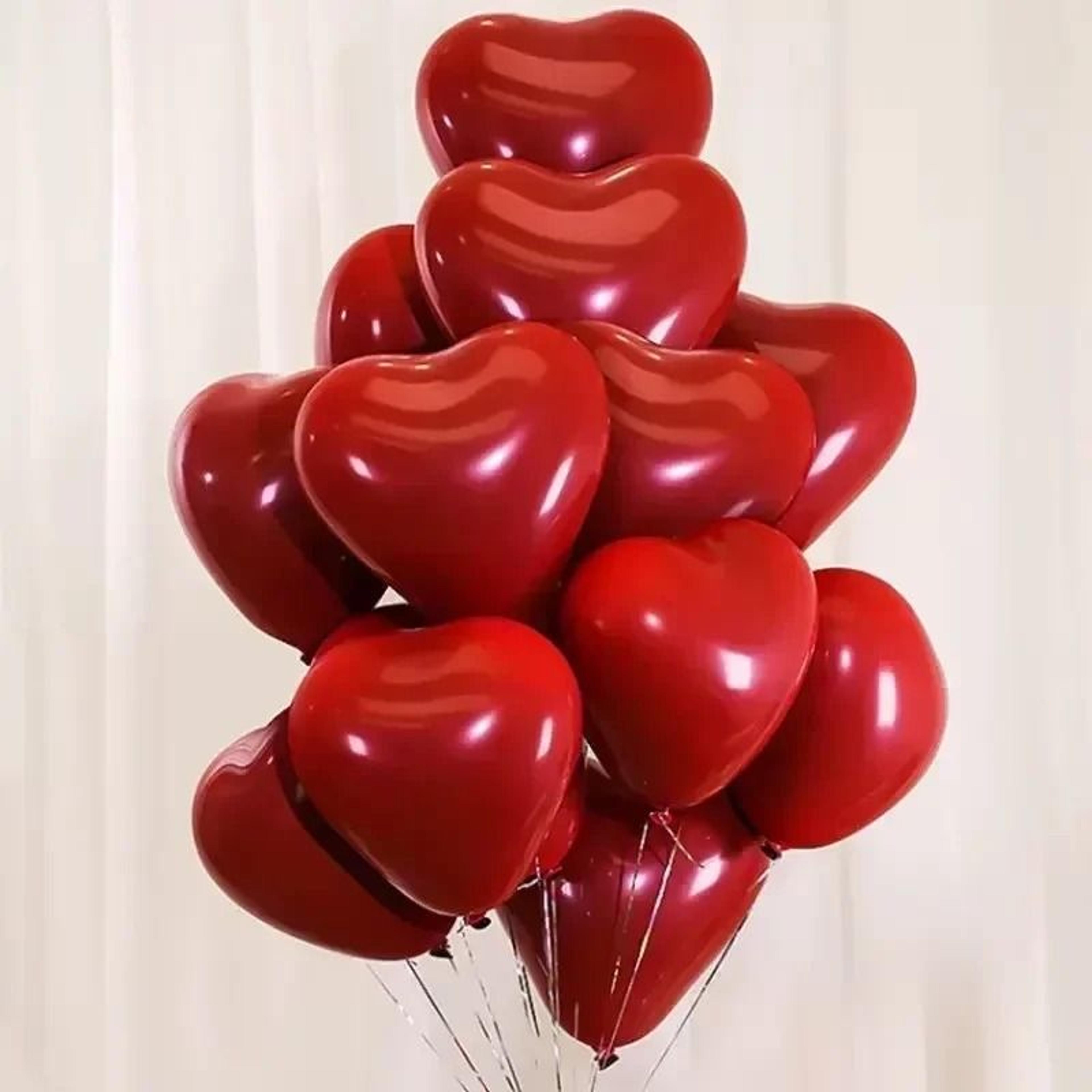 classic red heart latex balloons – 10 pcs romantic decor set