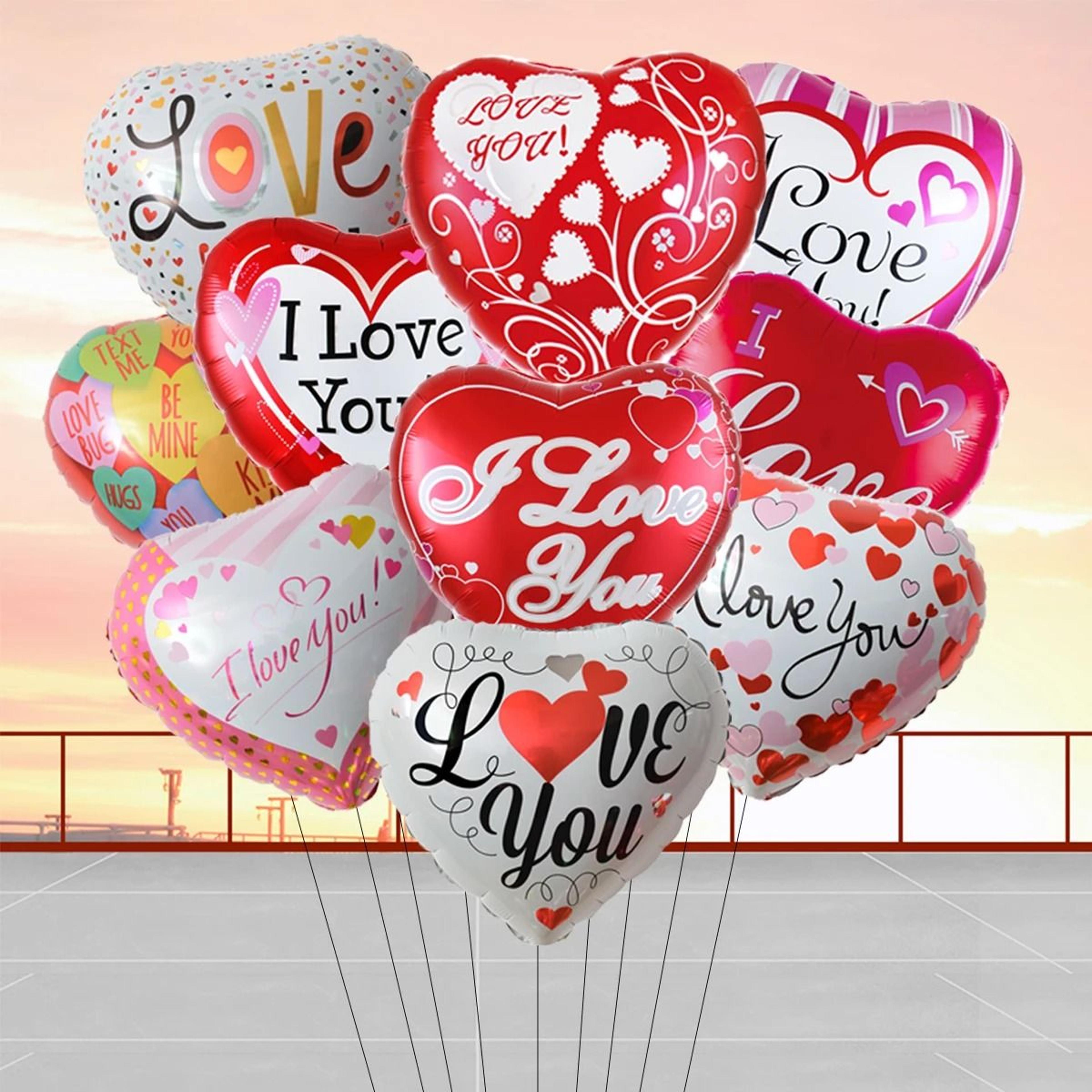 "i love you" heart foil balloons – 10 pcs premium romantic decor