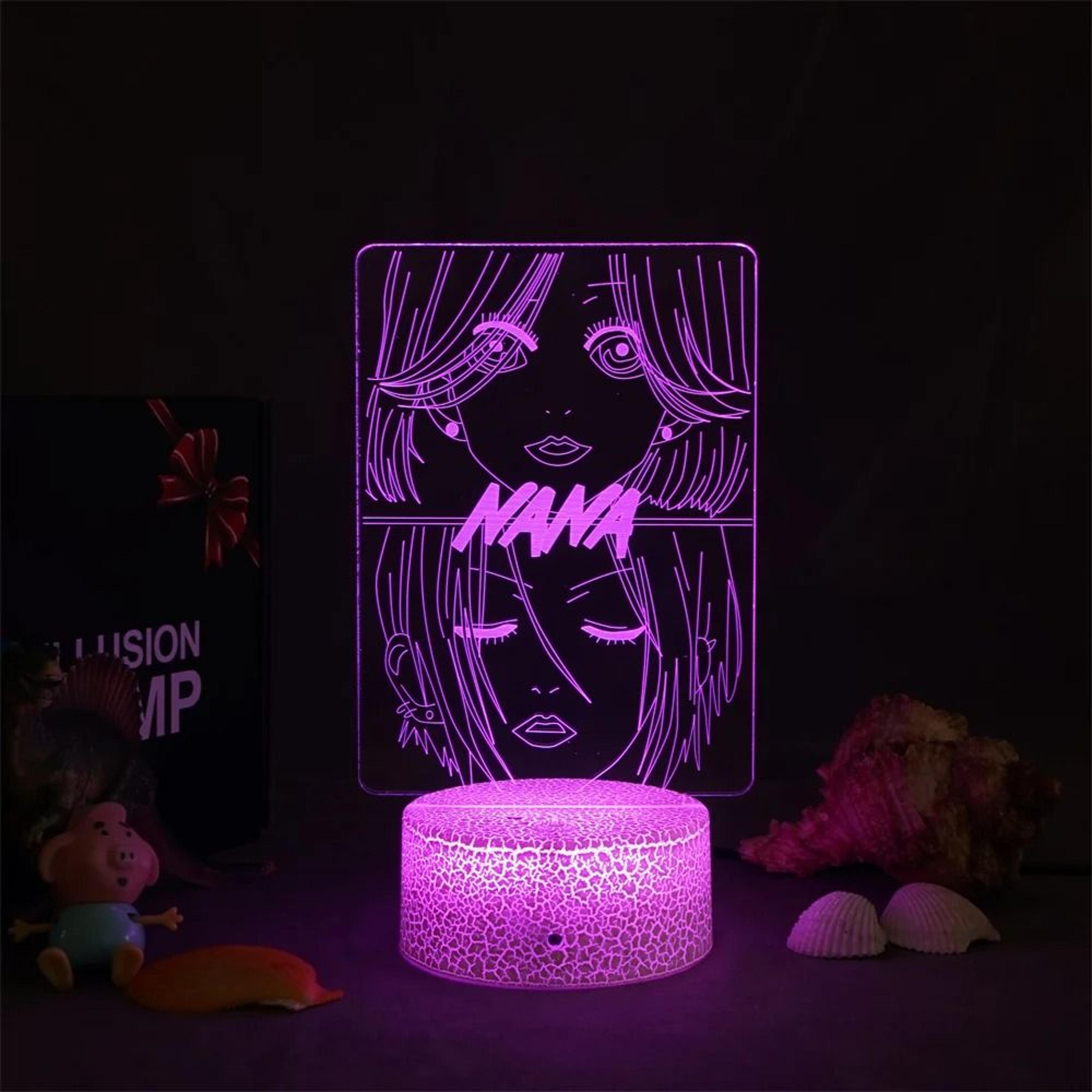 3d anime nana led night light – manga-inspired bedroom decoration