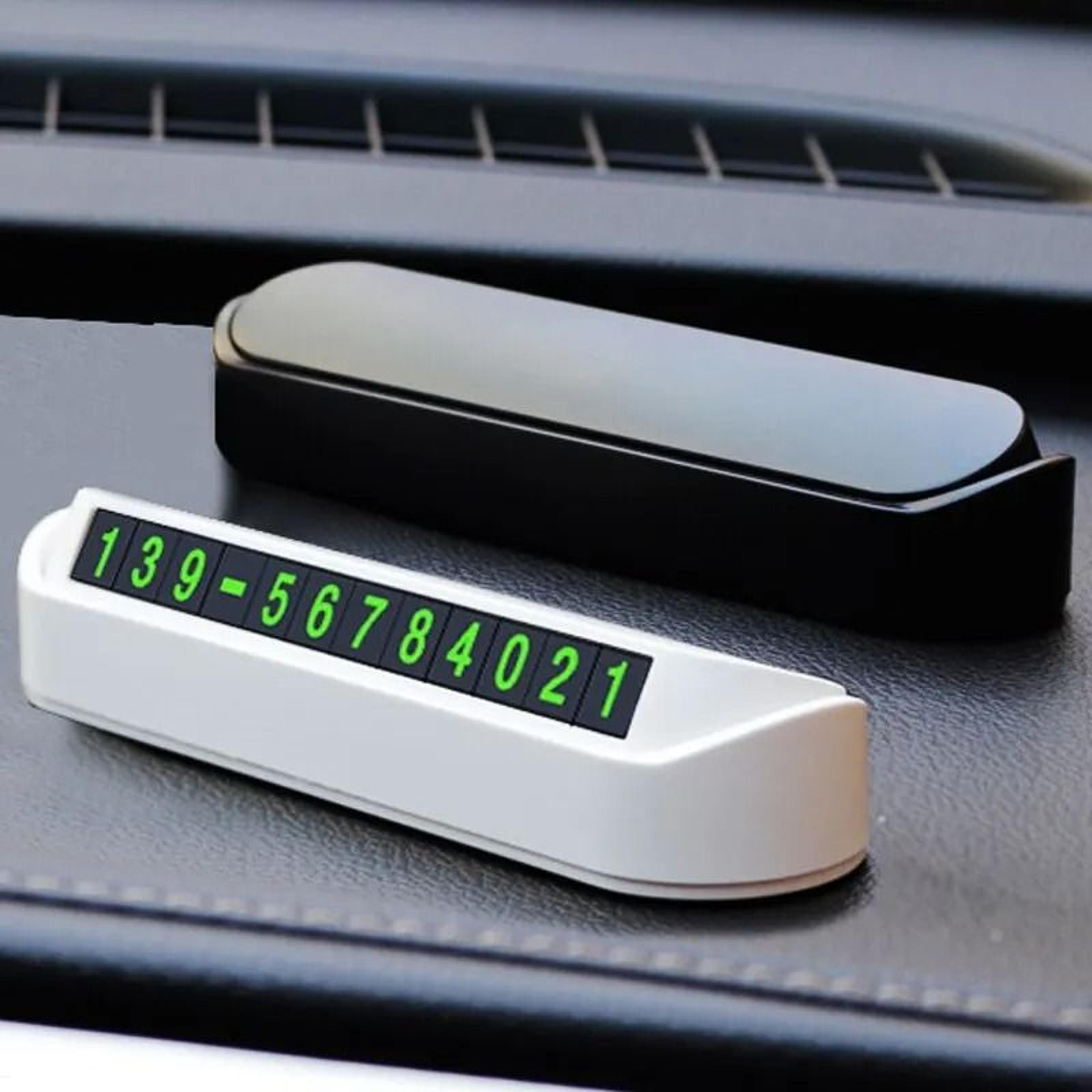 car temporary parking card – high-visibility telephone number plate