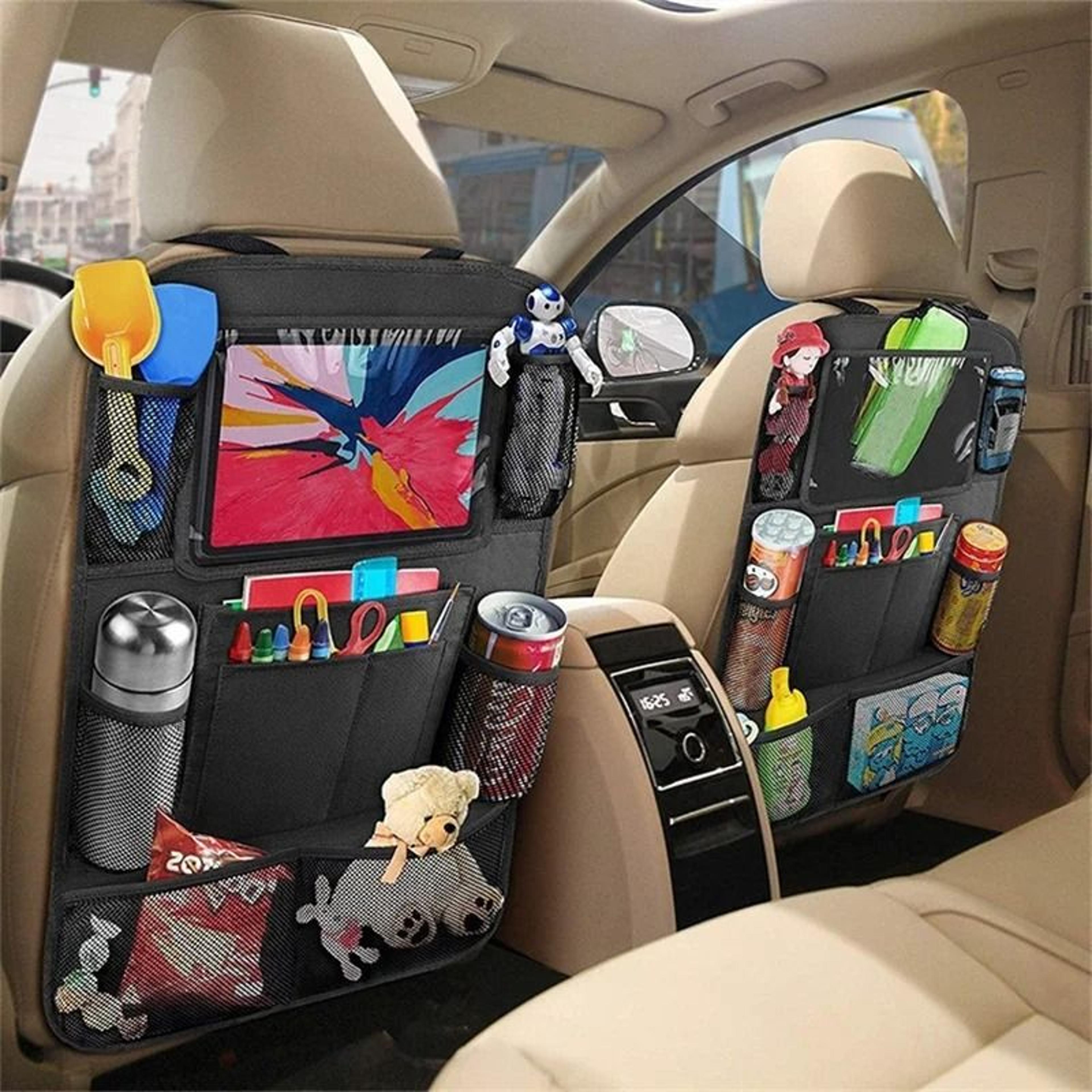 car seat organizer – multifunctional oxford fabric storage with tablet holder