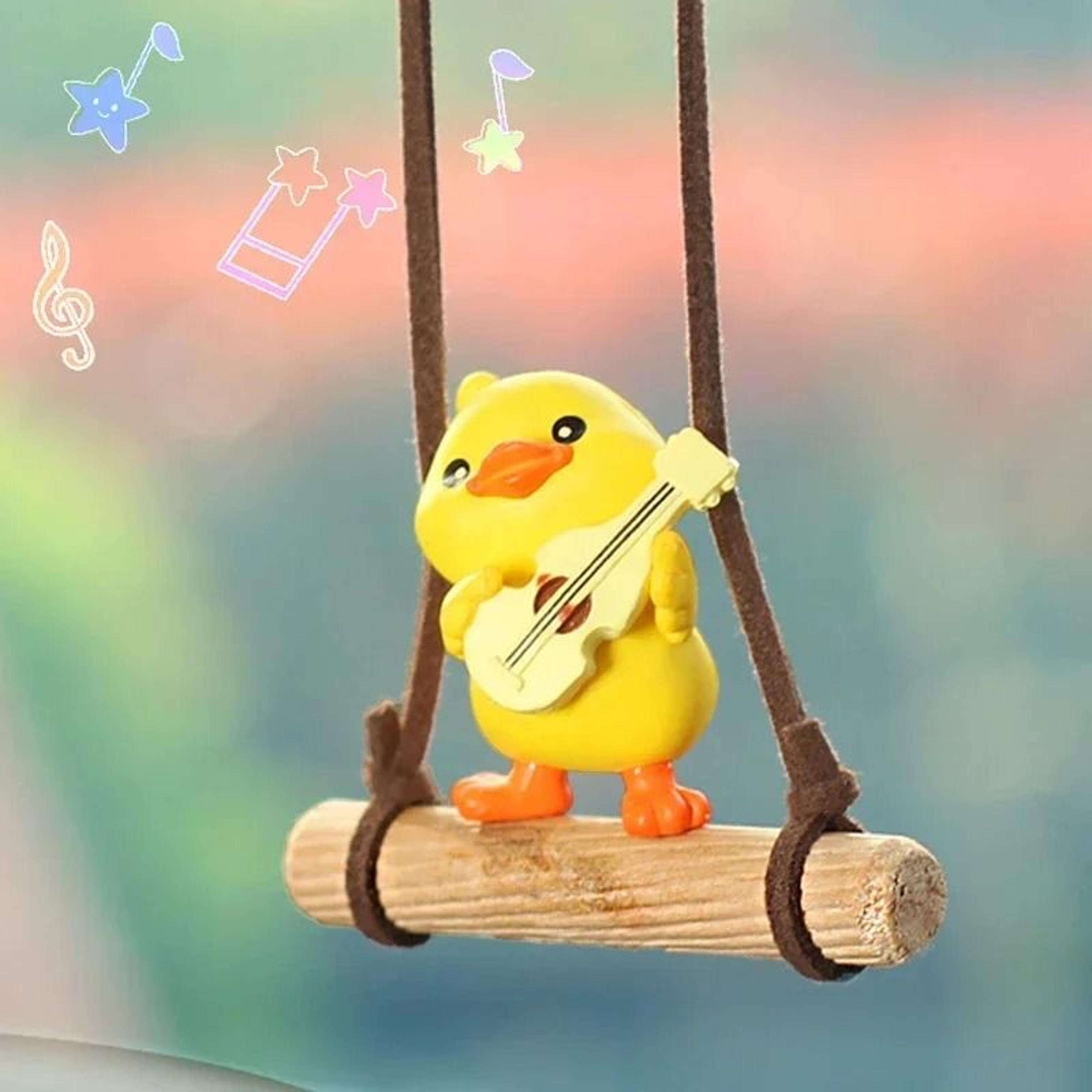 swinging duck car pendant – animated rearview mirror ornament