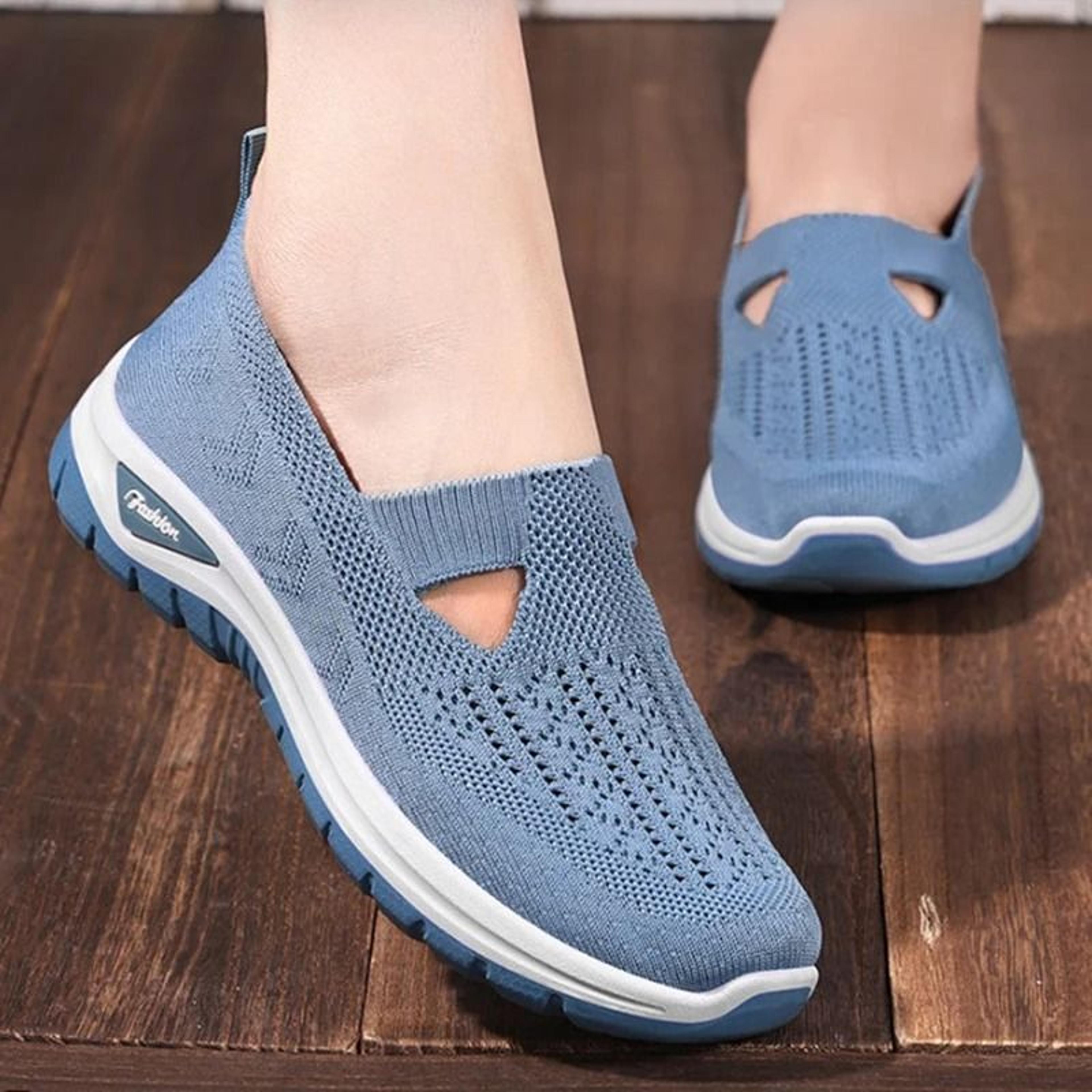 breathable mesh slip-on performance walking sneakers