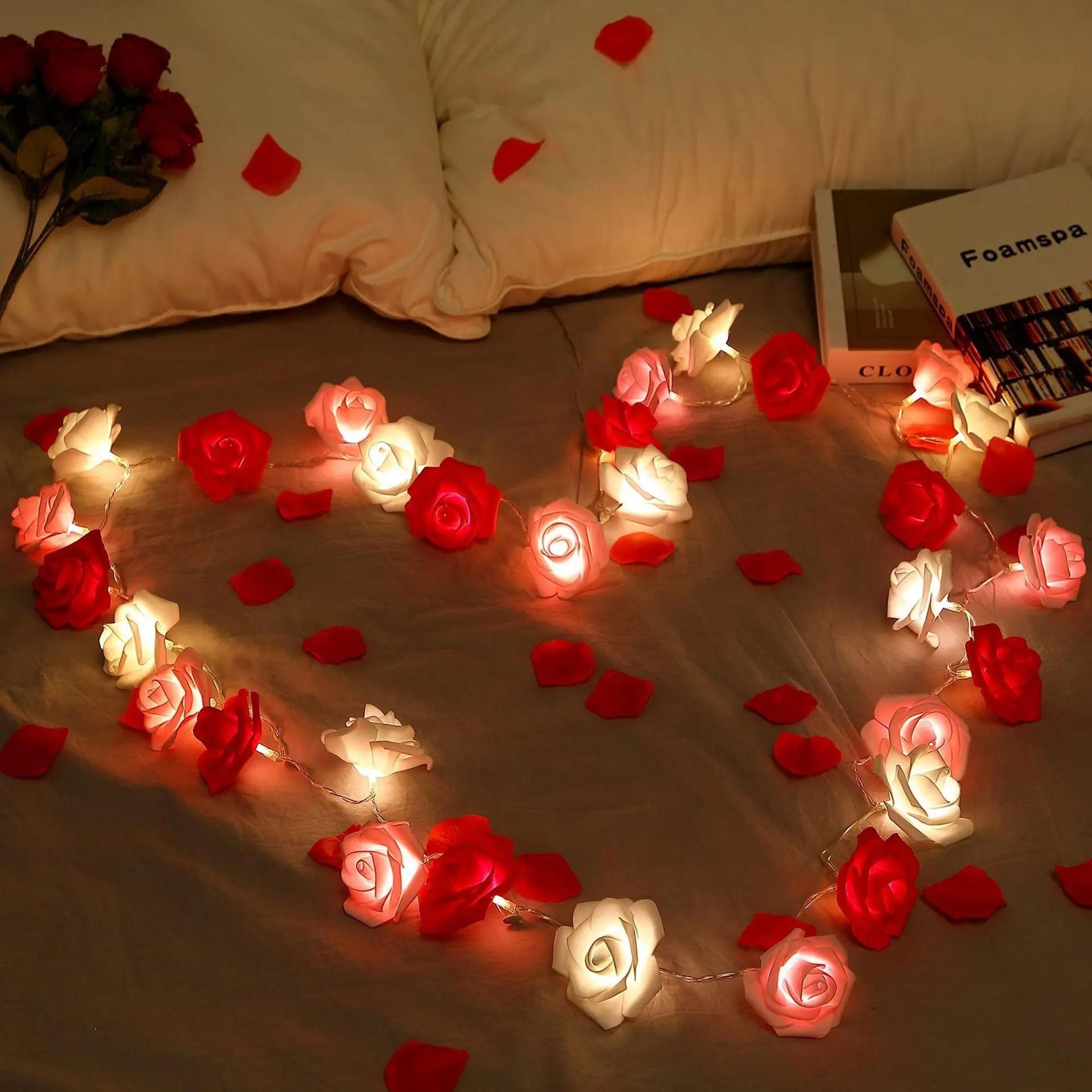 whimsical garden 10-led rose blossom fairy lights