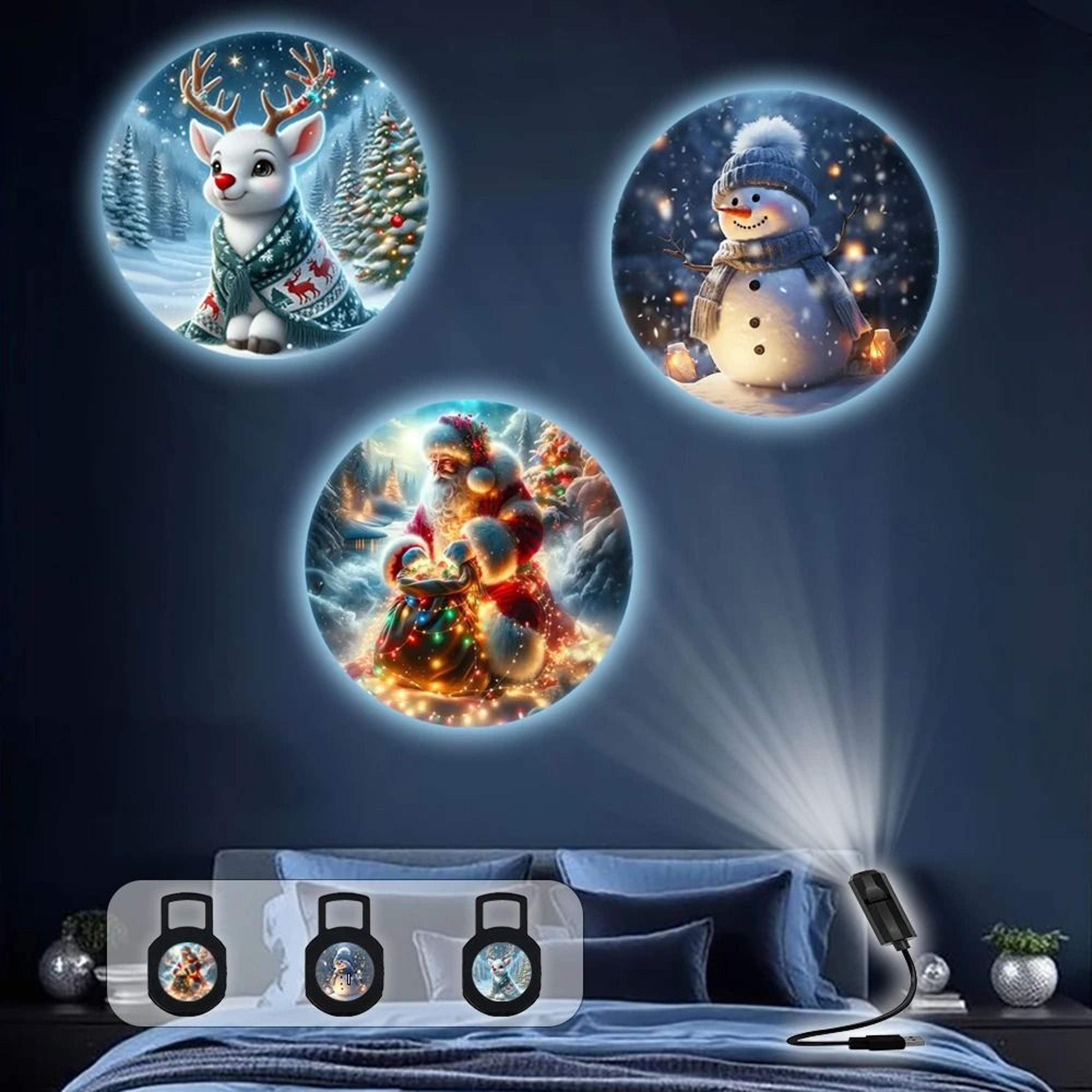 festive holiday usb projection night light