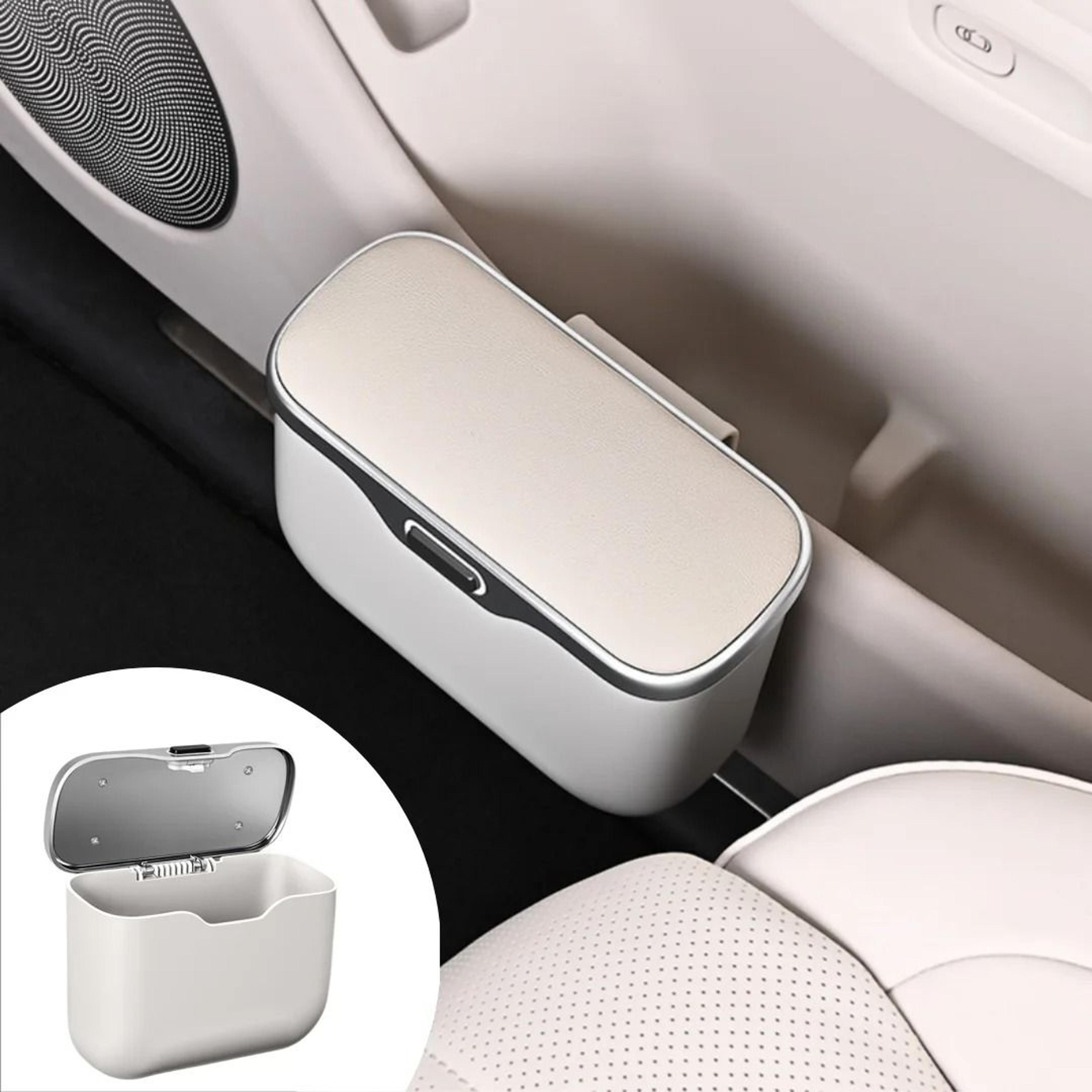multifunctional car trash can with lid button