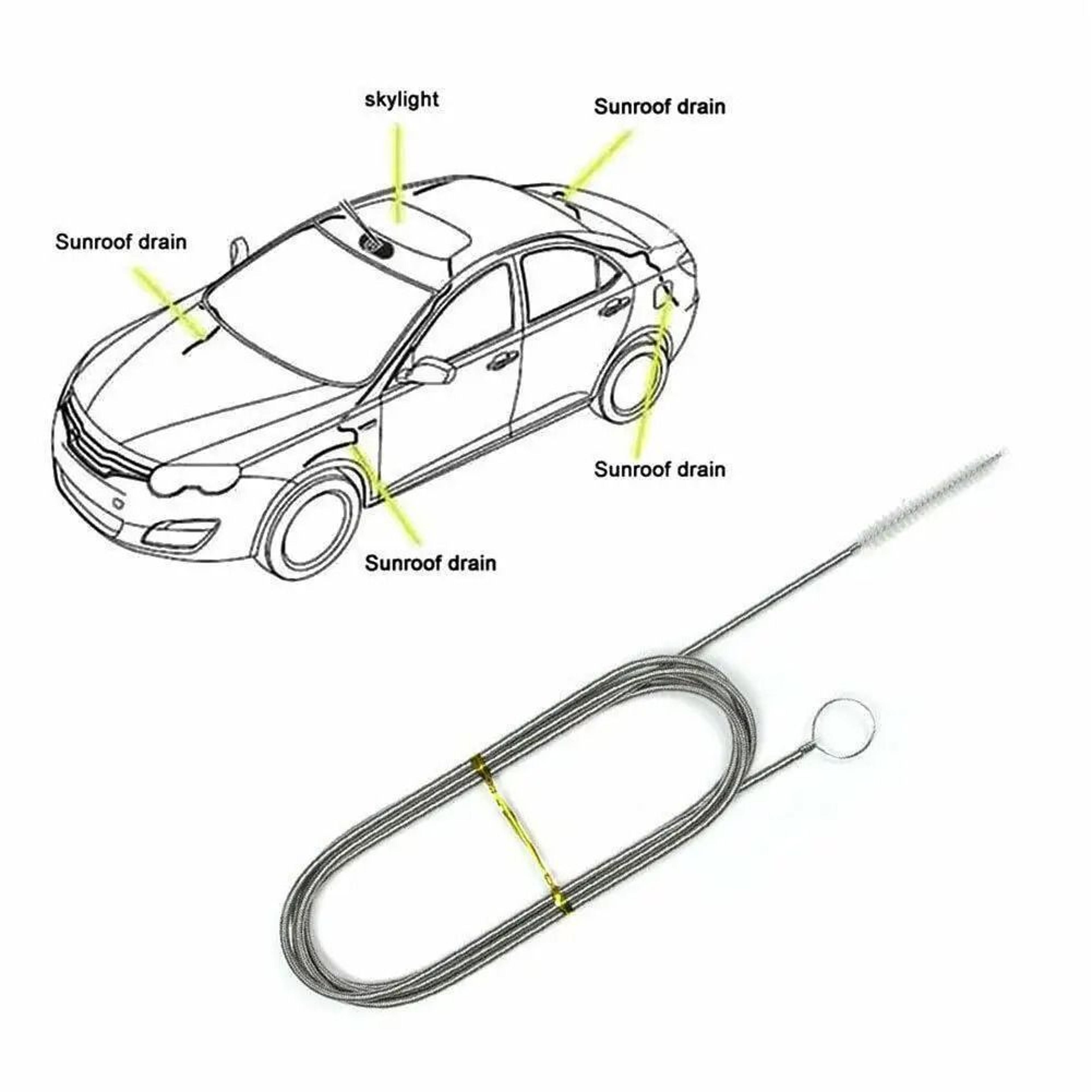car drain & sunroof dredge cleaning brush