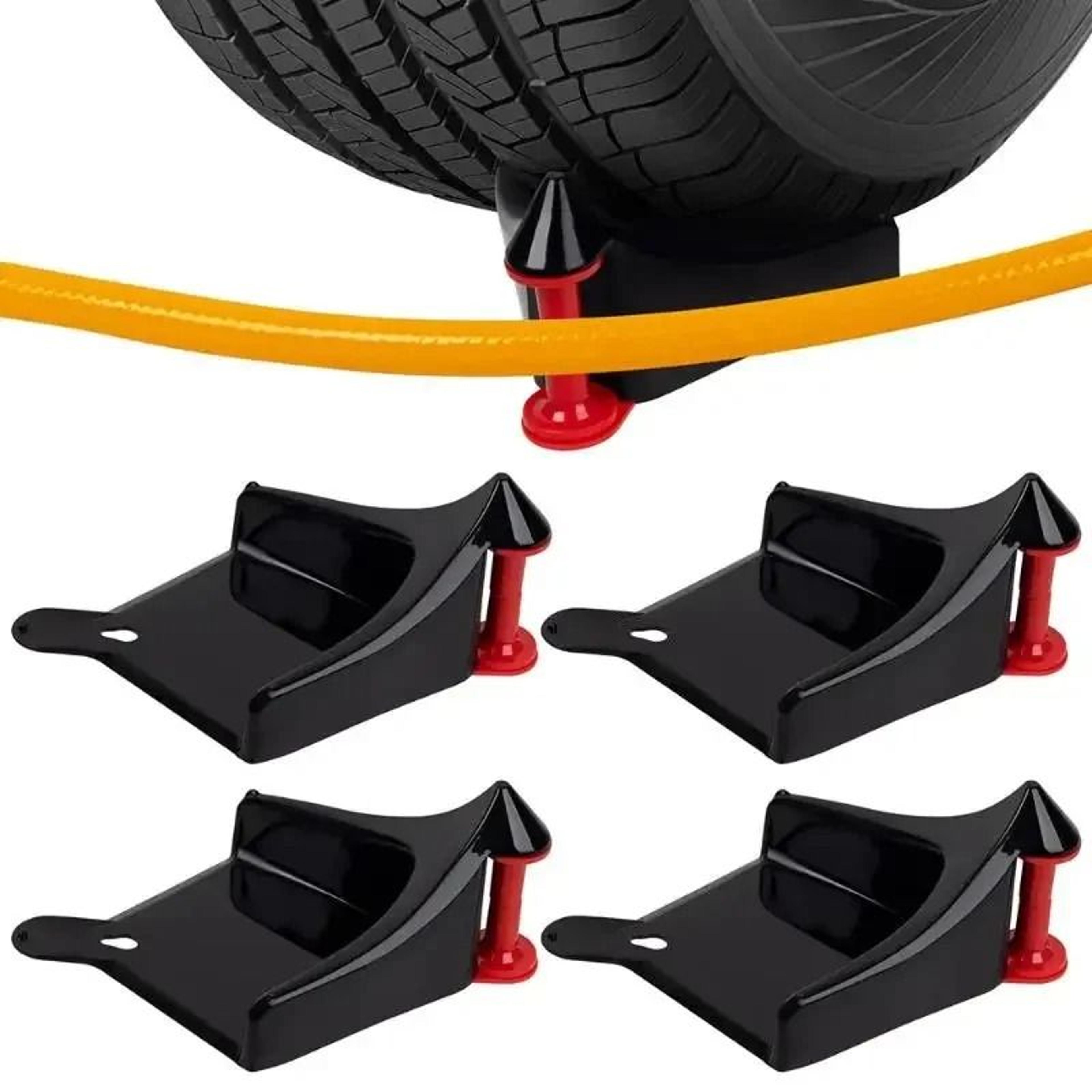 universal car wheel hose guide & tire wedge