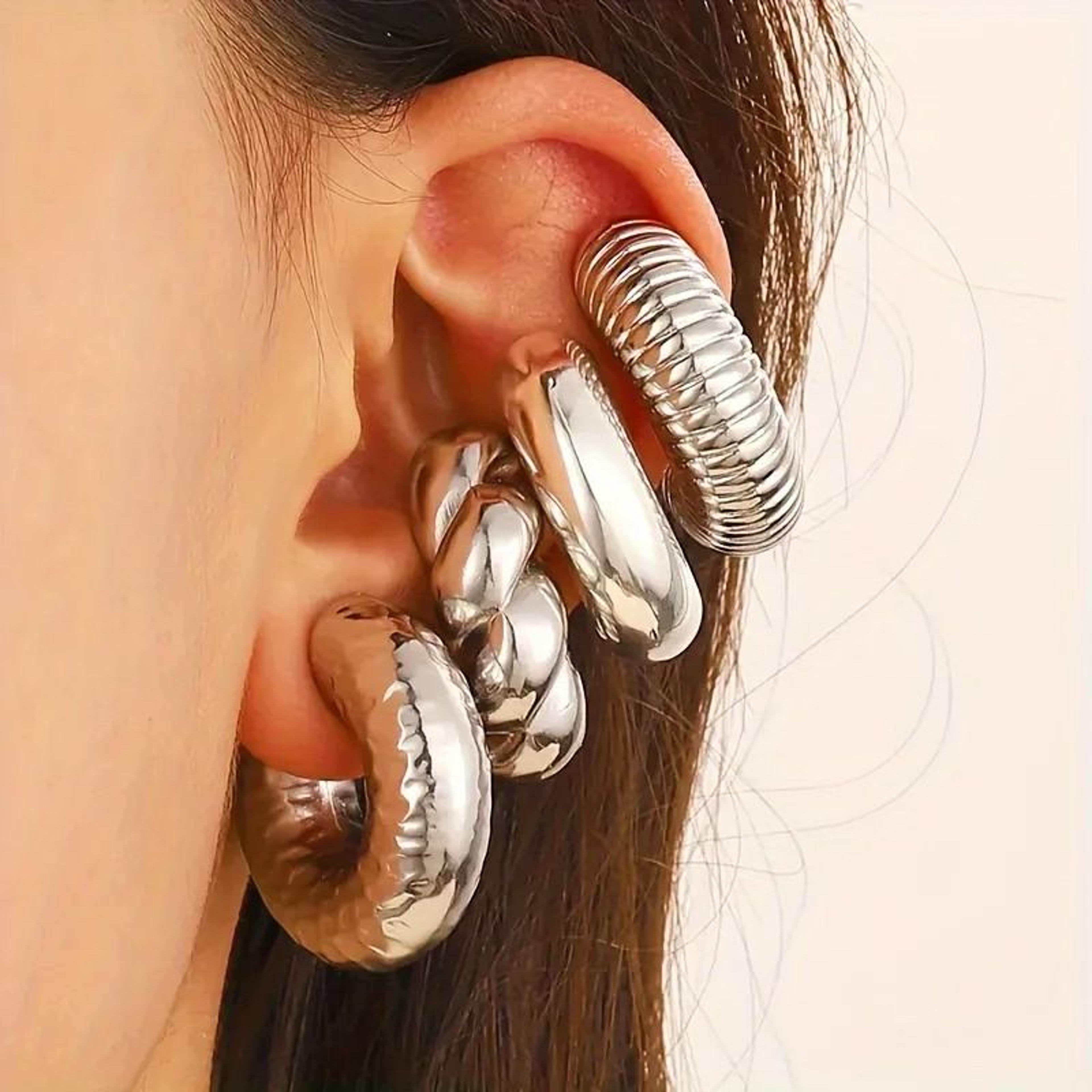 4-piece c-shaped non-pierced ear clip set