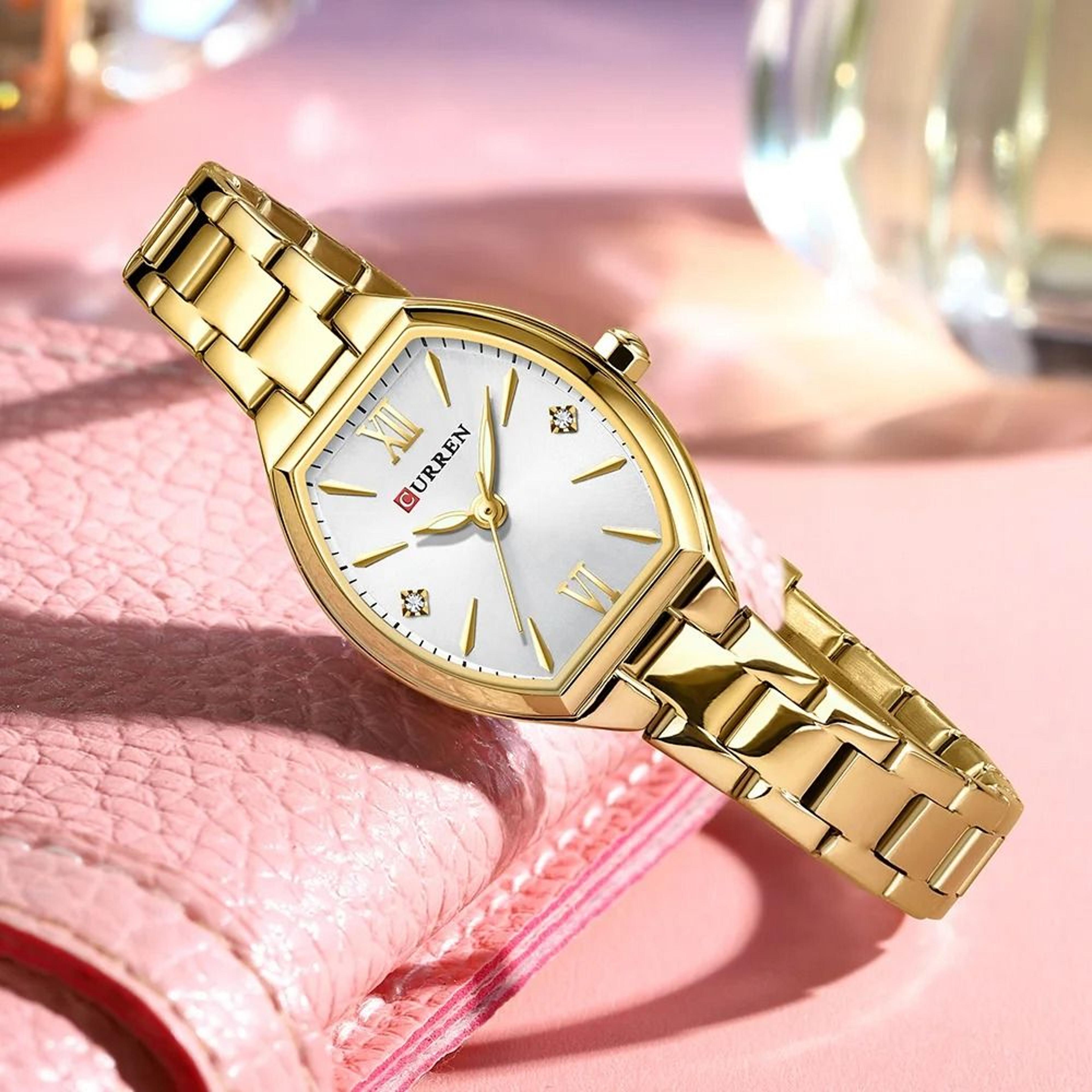 elegant barrel-shaped retro watch – fashionable quartz timepiece with convenient elastic band for women