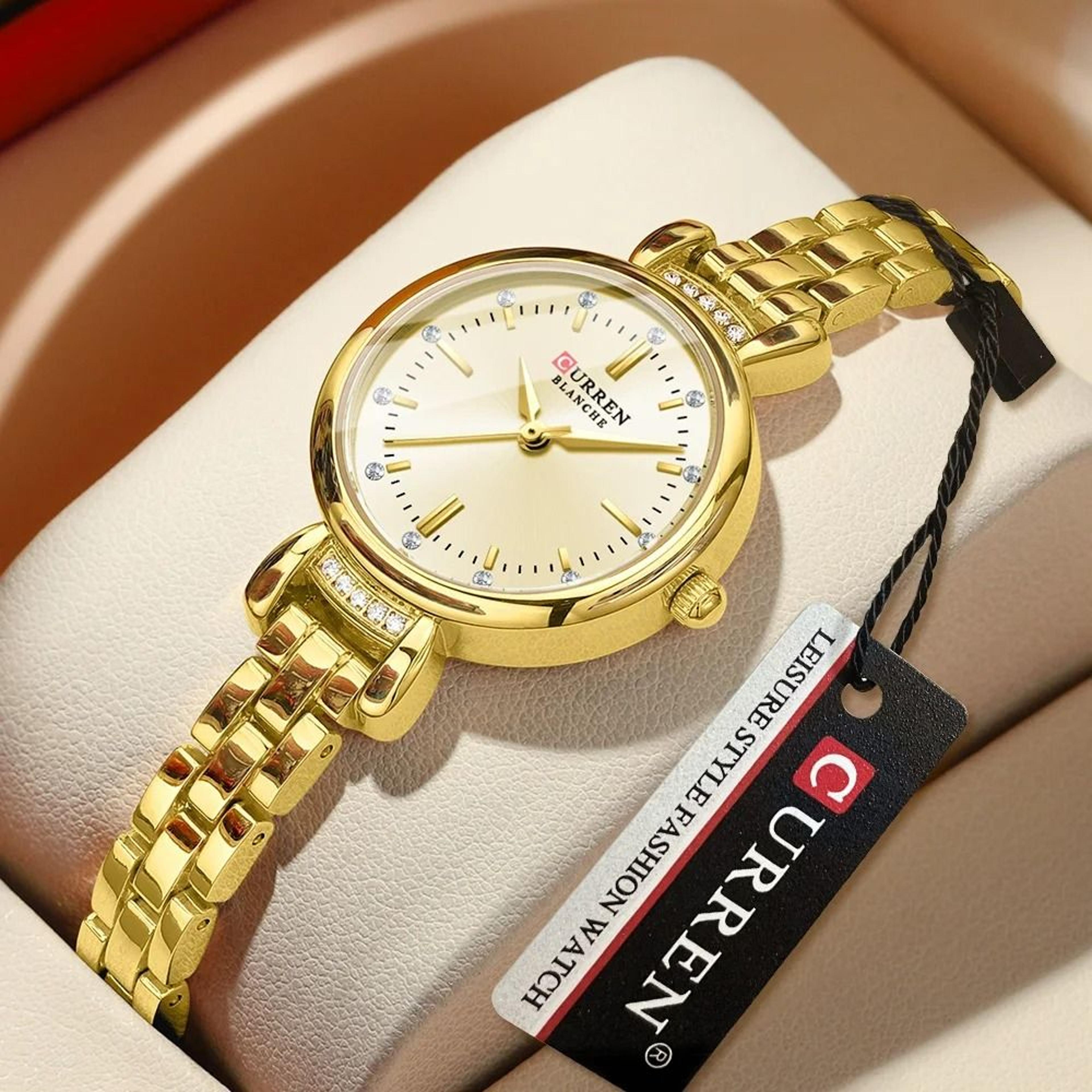 elegant floral-engraved bracelet watch – luxury fashion dress wristwatch for sophisticated women
