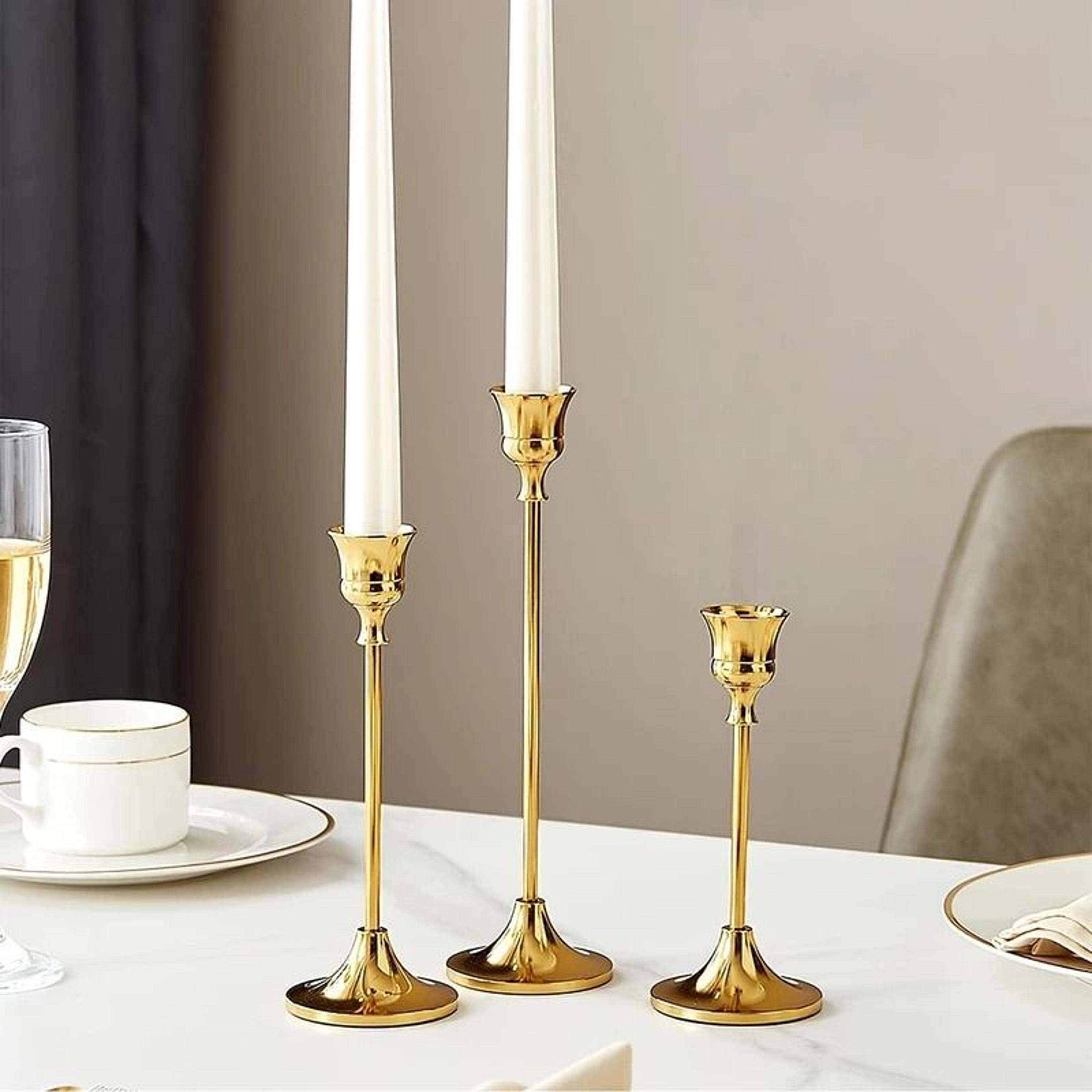 minimalist metal taper candlestick