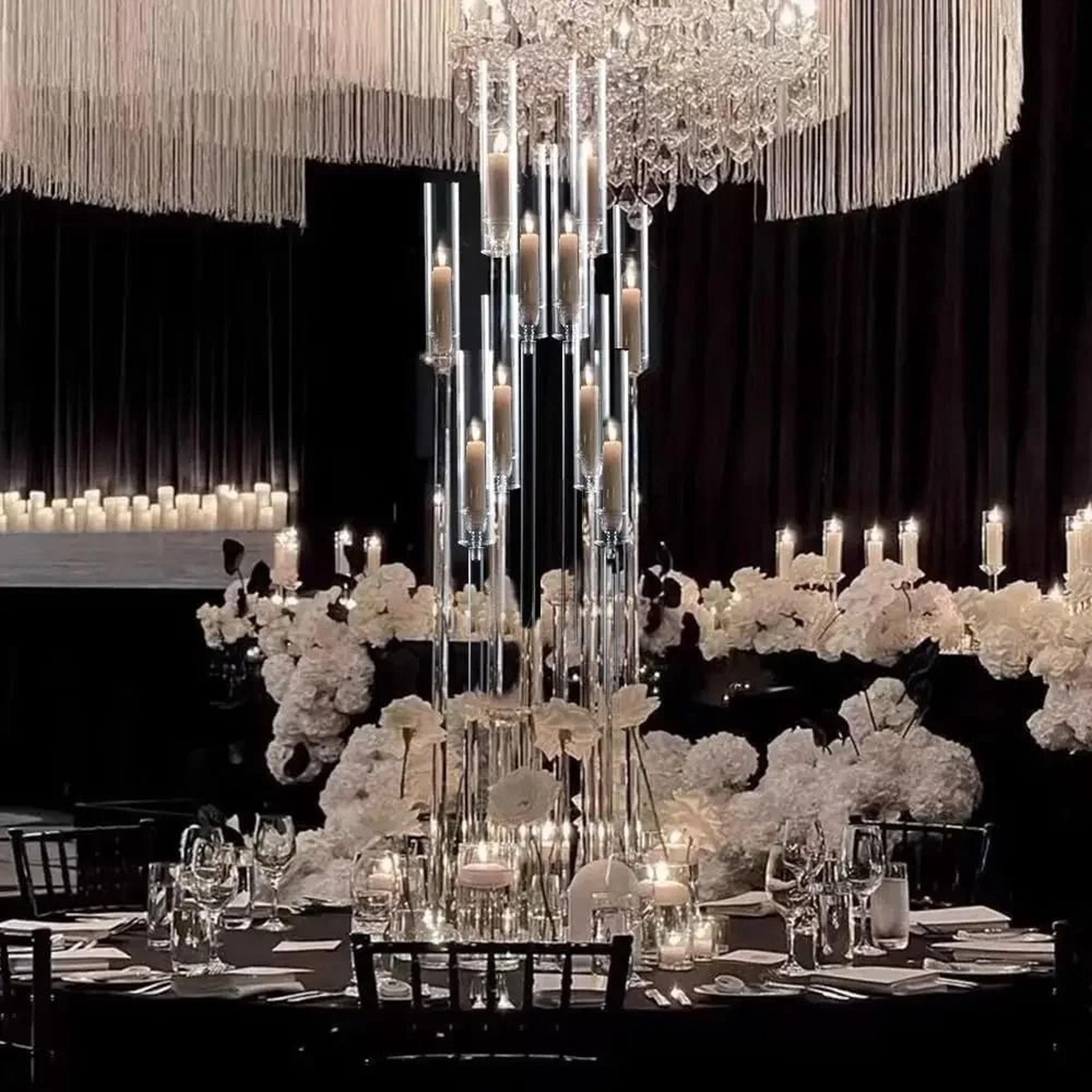 10-arm acrylic candelabra centerpiece set