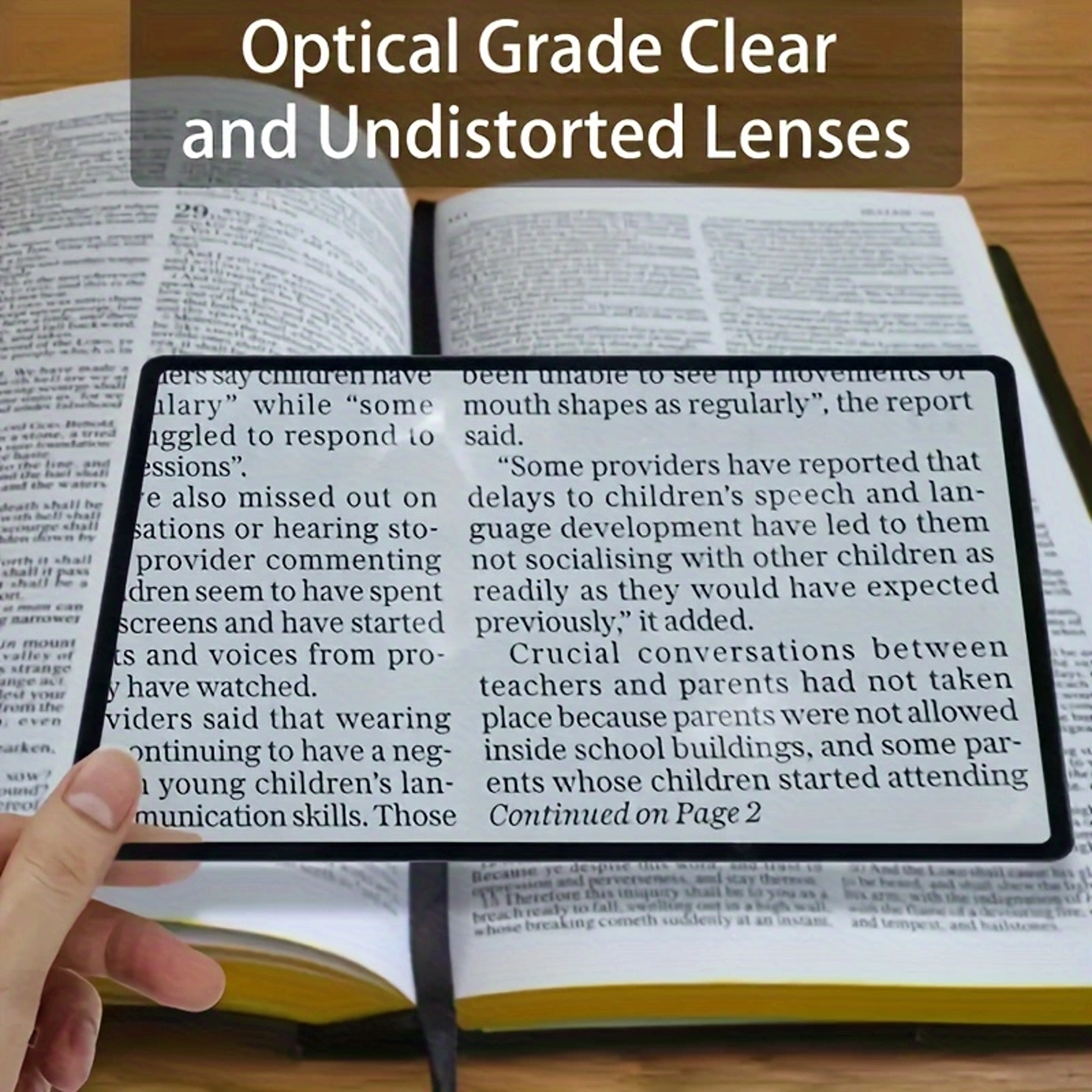 full page magnifying glass – clear reading aid for seniors & students