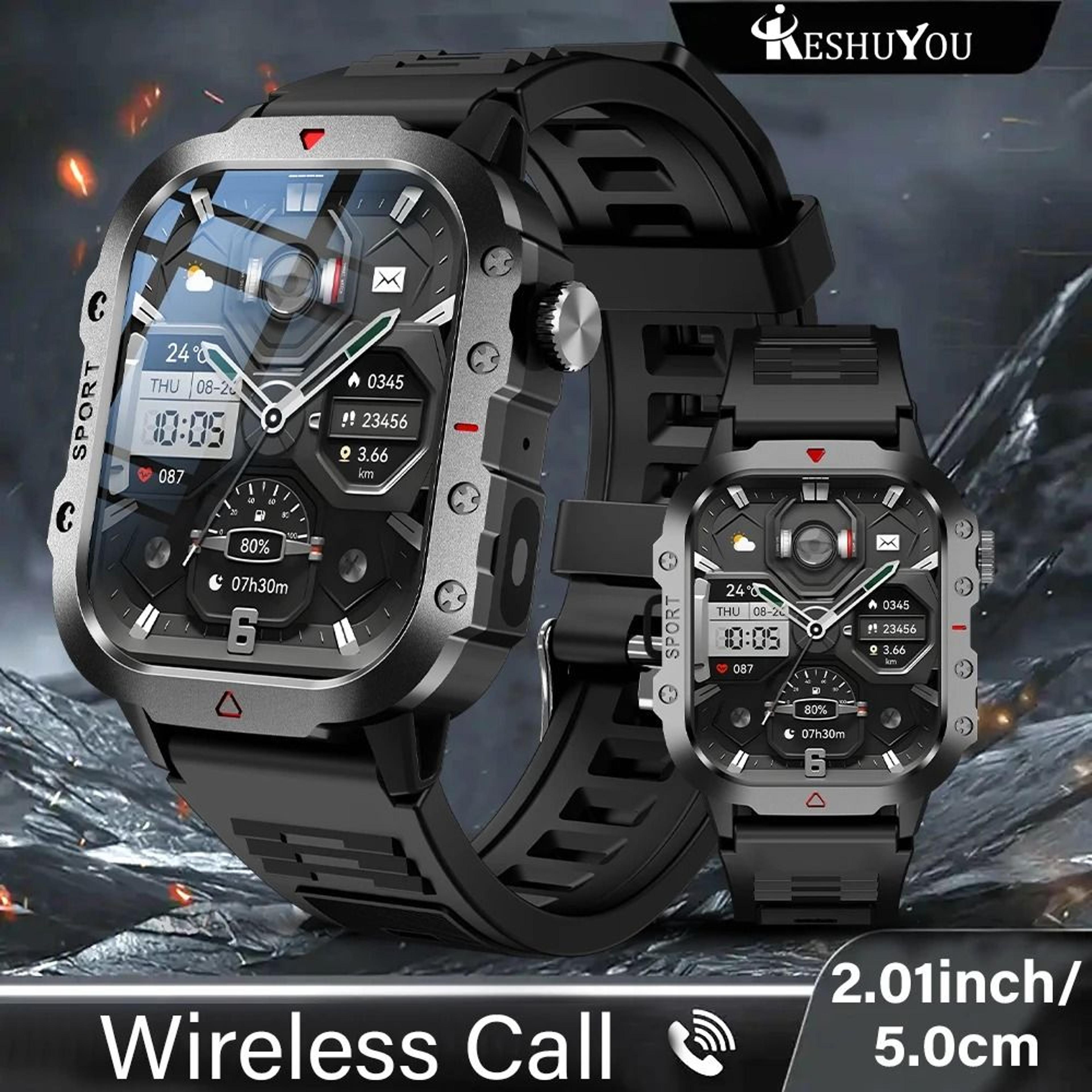 2.01-inch hd flashlight outdoor sports smartwatch