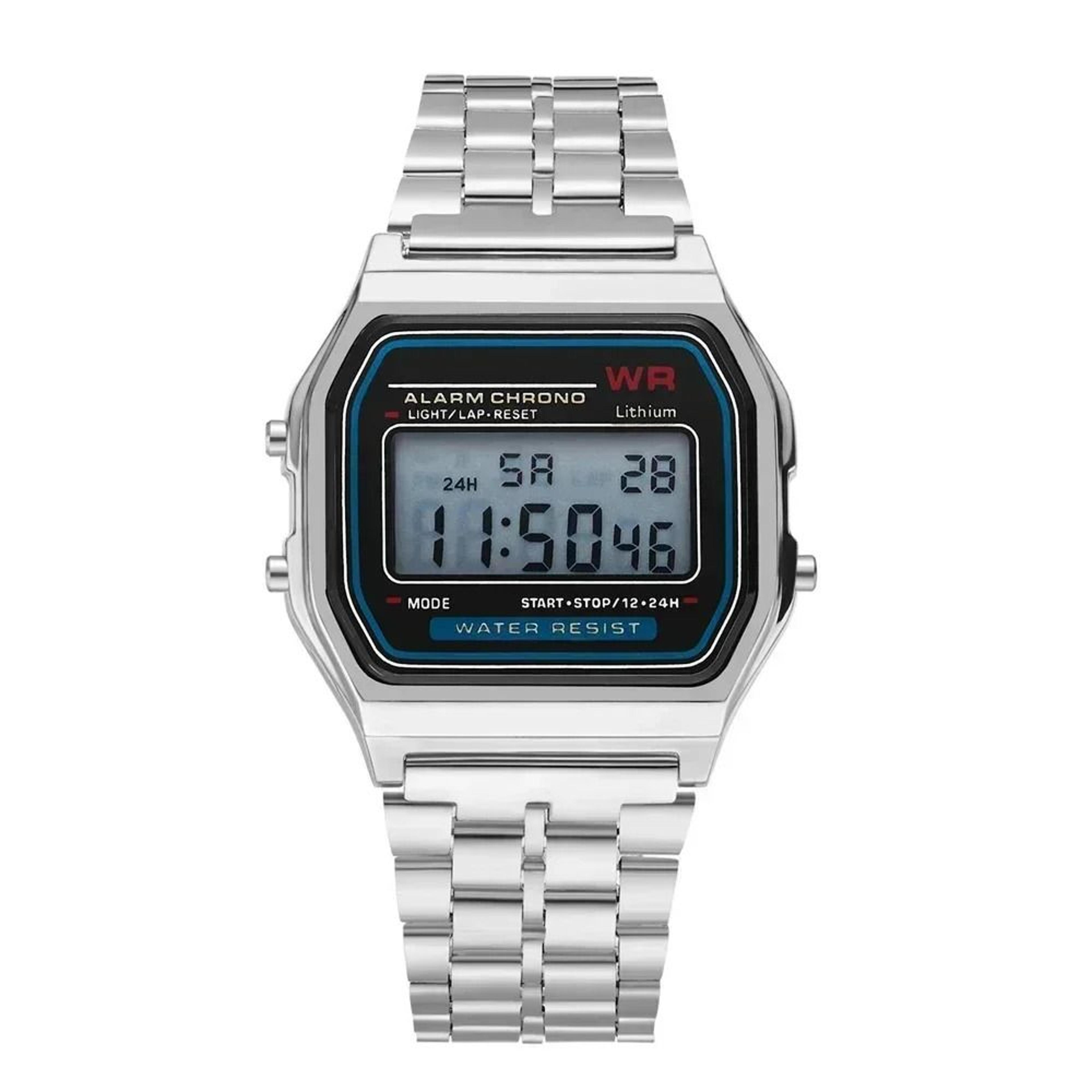 retro square digital display electronic watch