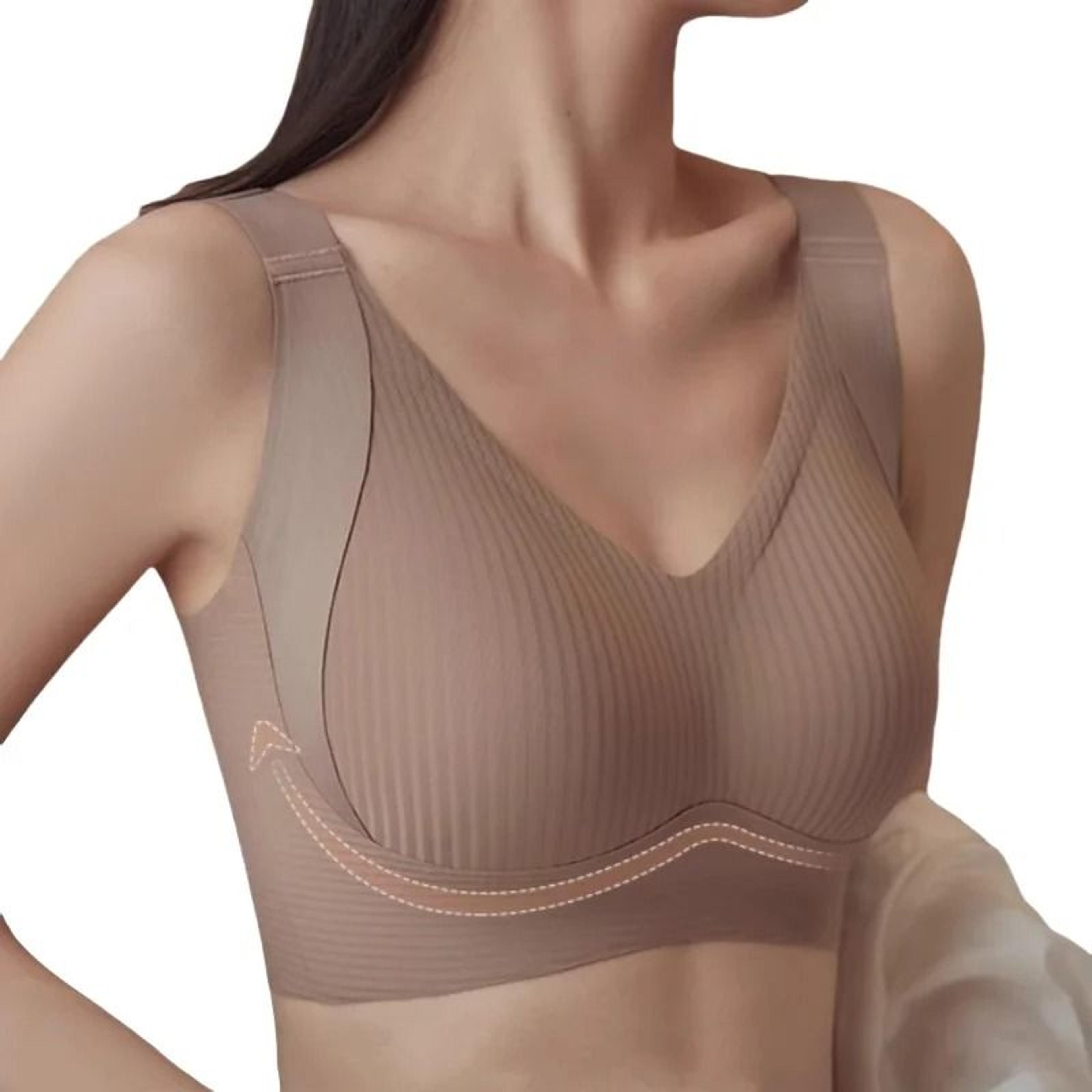 seamless v-neck non-wire padded bra