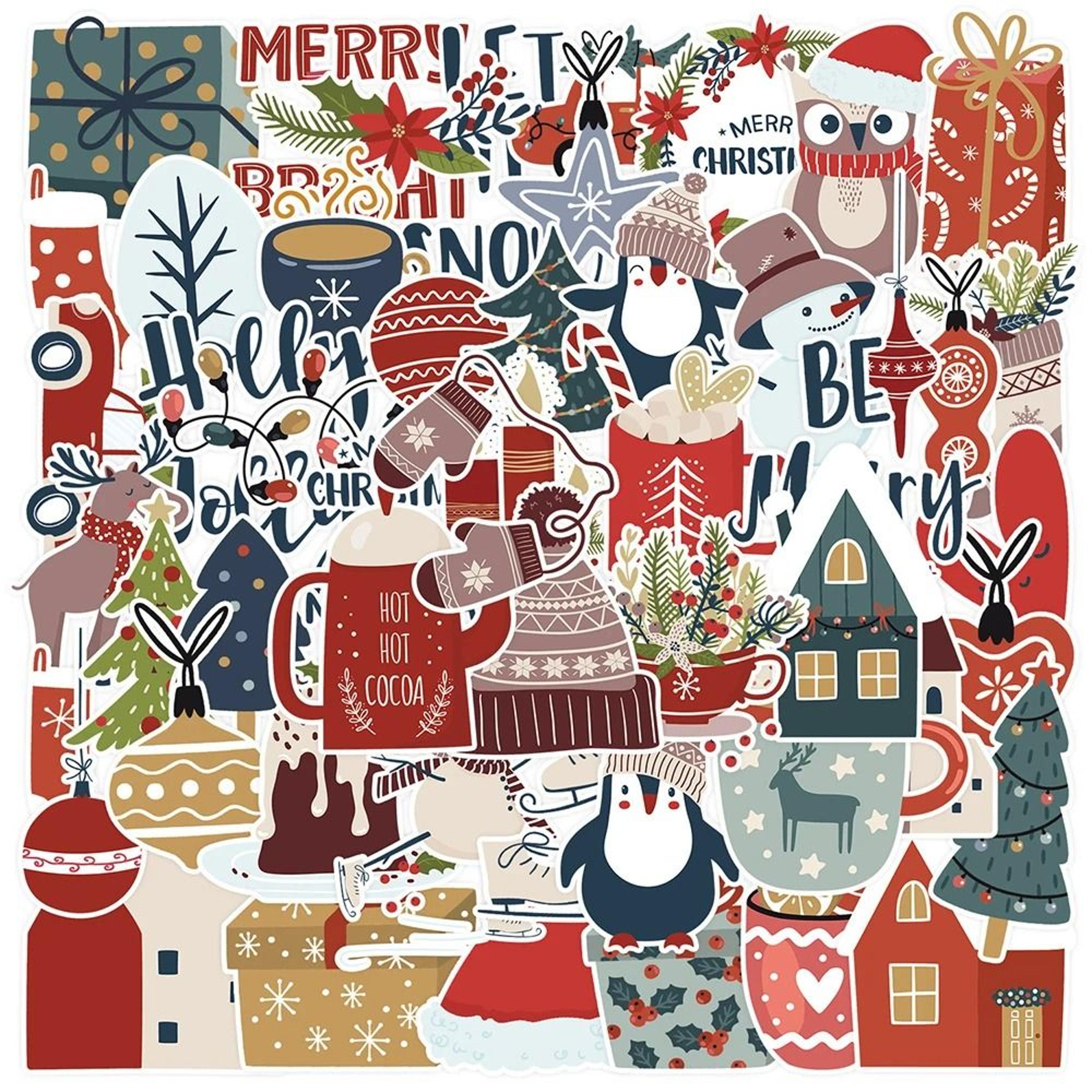 10-piece cute santa claus christmas stickers – festive holiday diy decals
