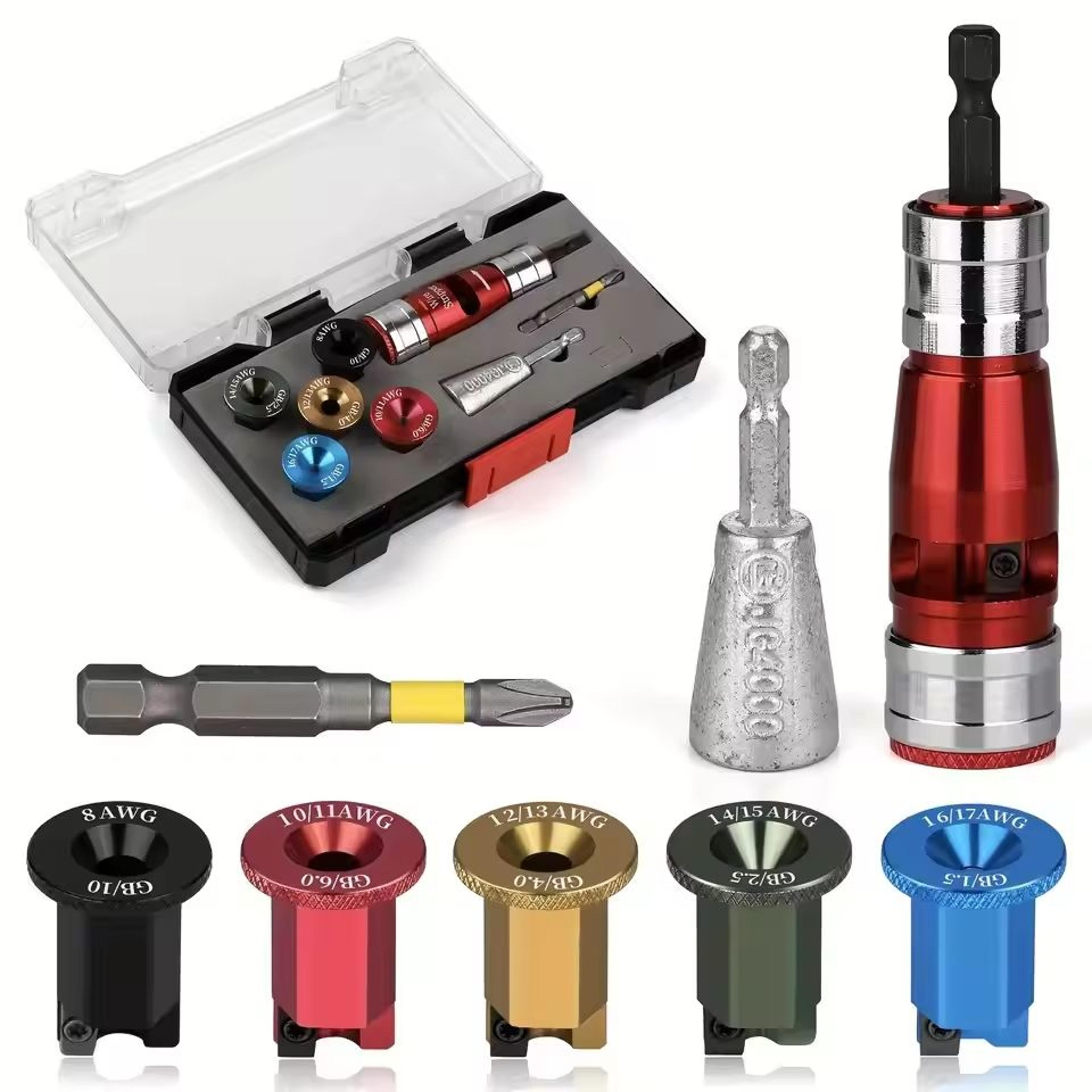 8-in-1 bit stripper and twist tool set – industrial-grade electrician quick stripping kit