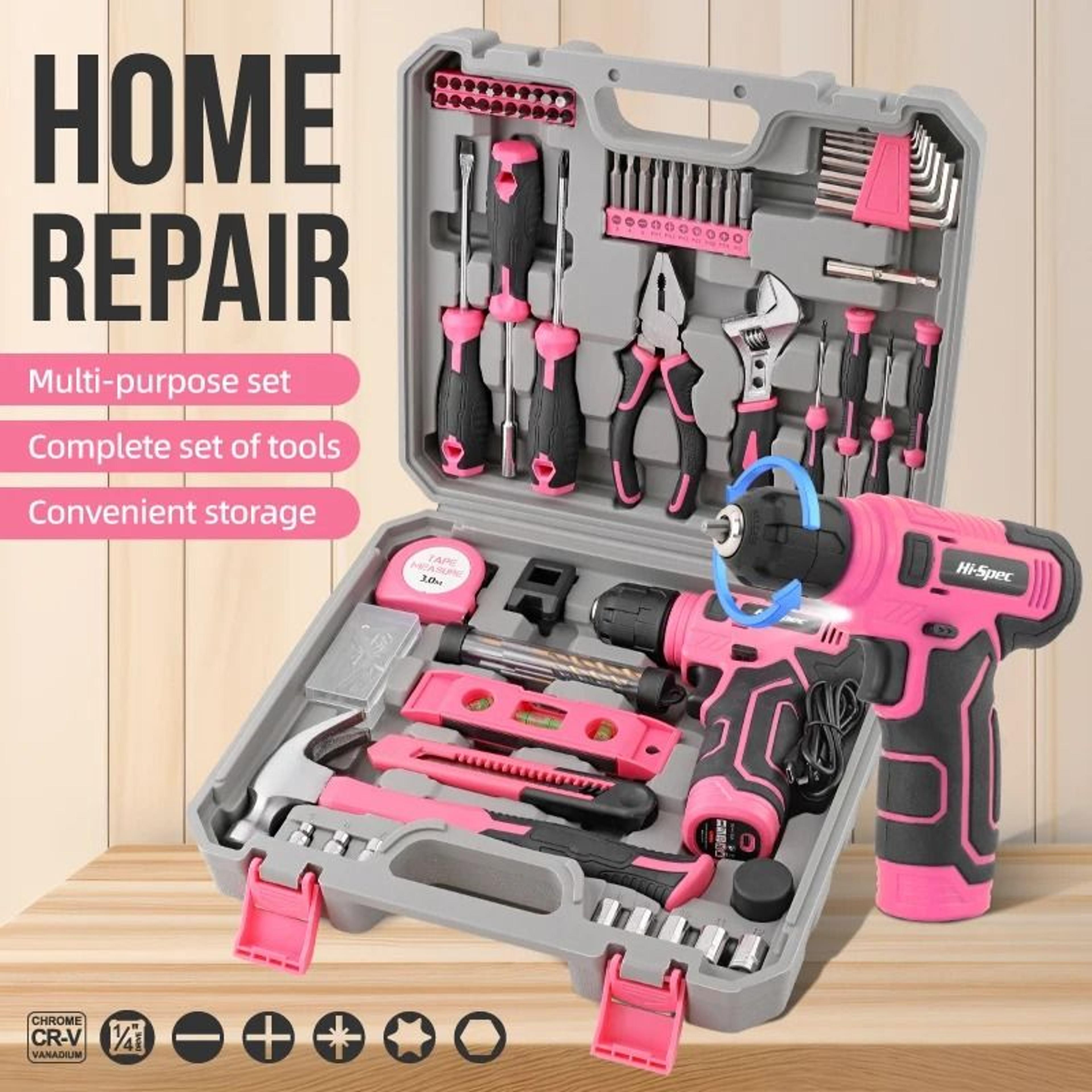 133-piece ultimate home repair and cordless drill combo kit