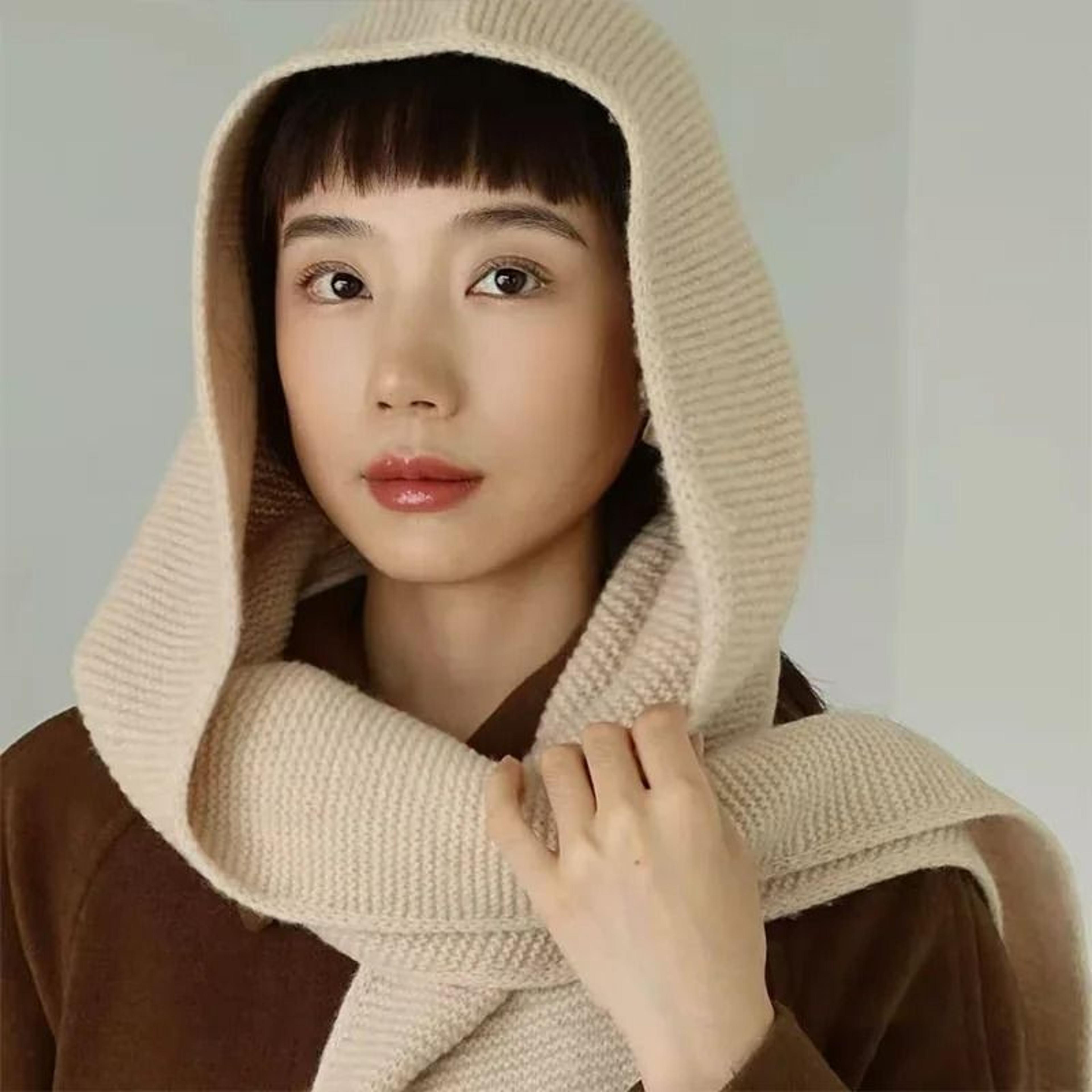 100% pure wool oversize sophie scarf and balaclava hood