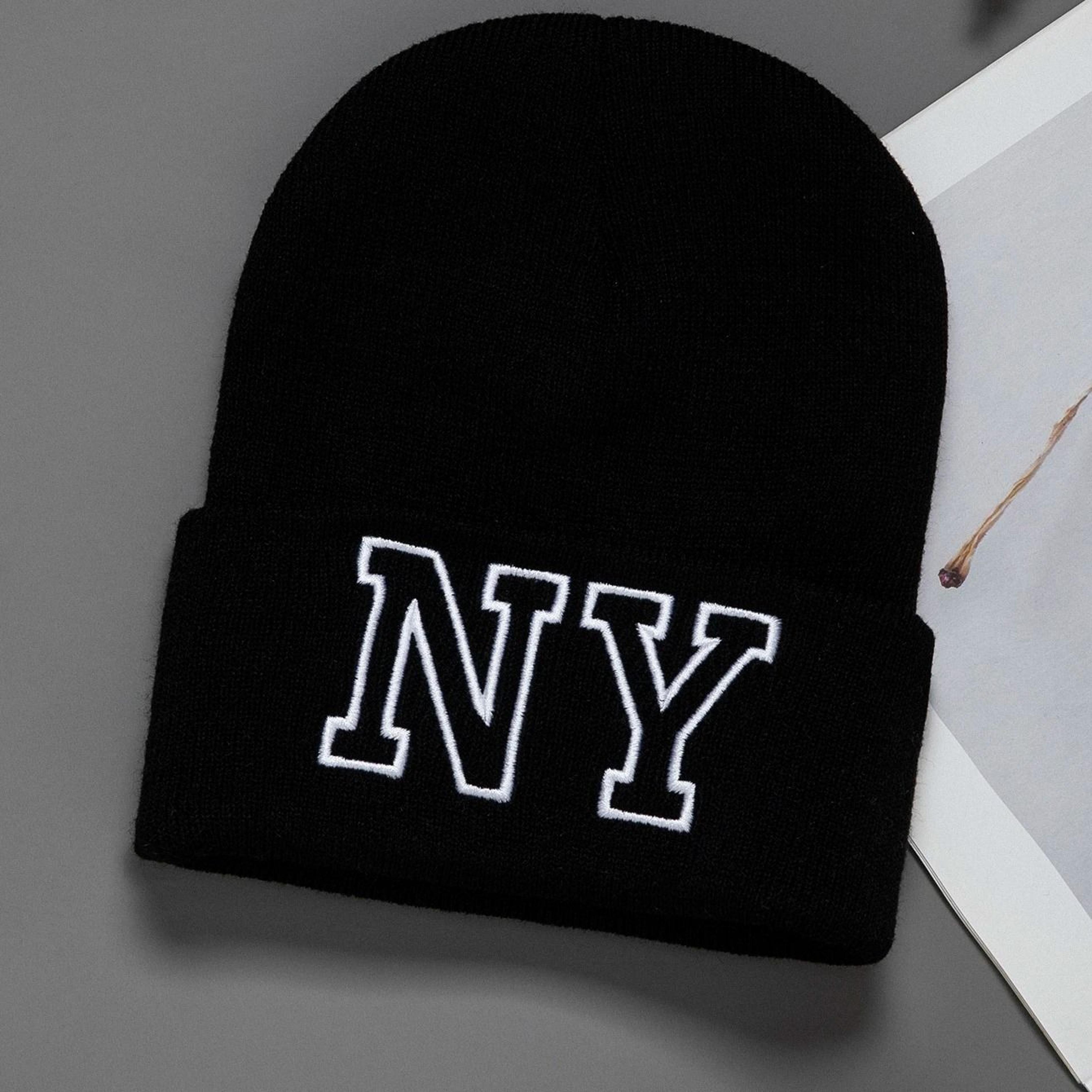 unisex embroidered letter thermal winter beanie