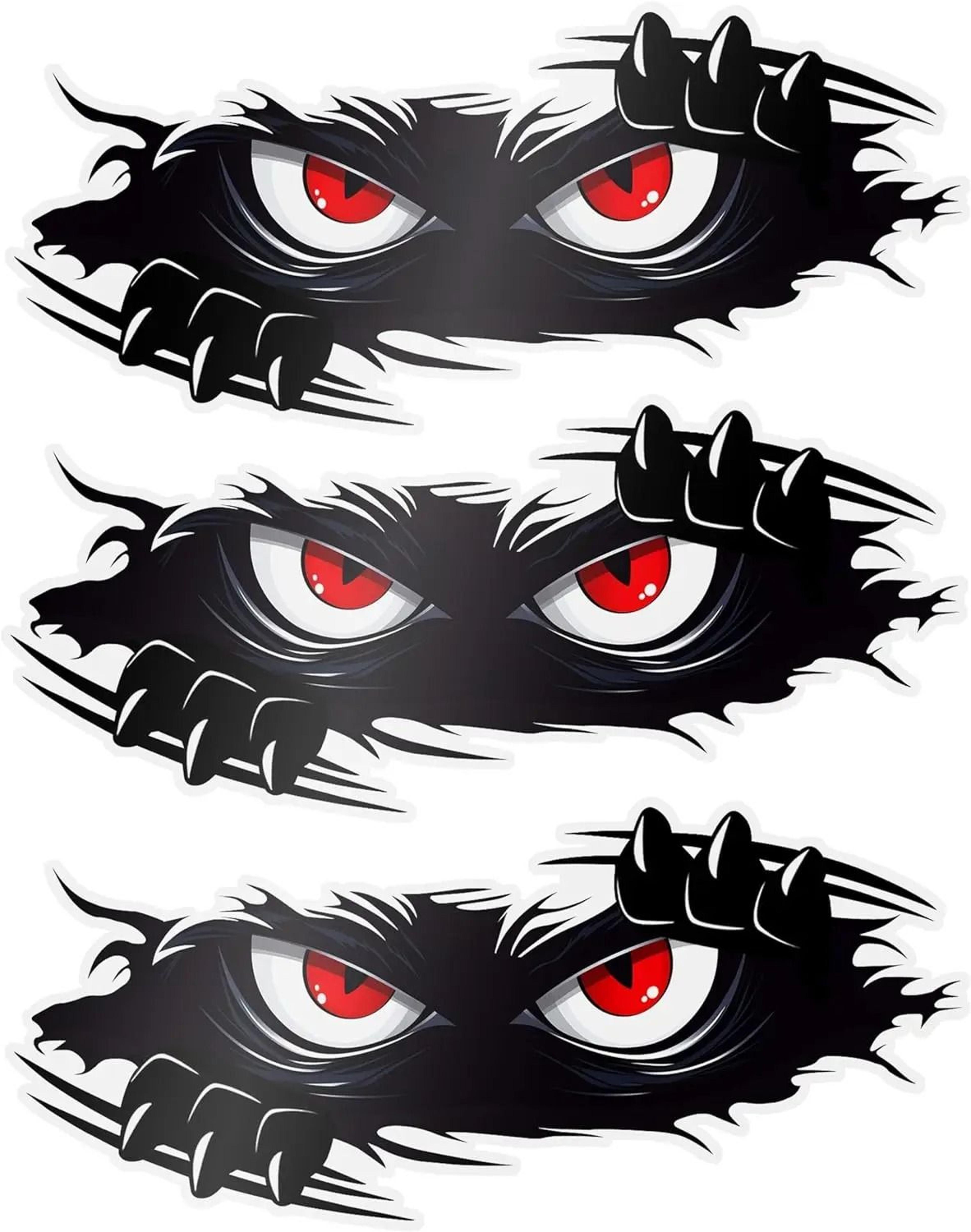 3-piece "peeking monster" high-contrast 3d vinyl decal set