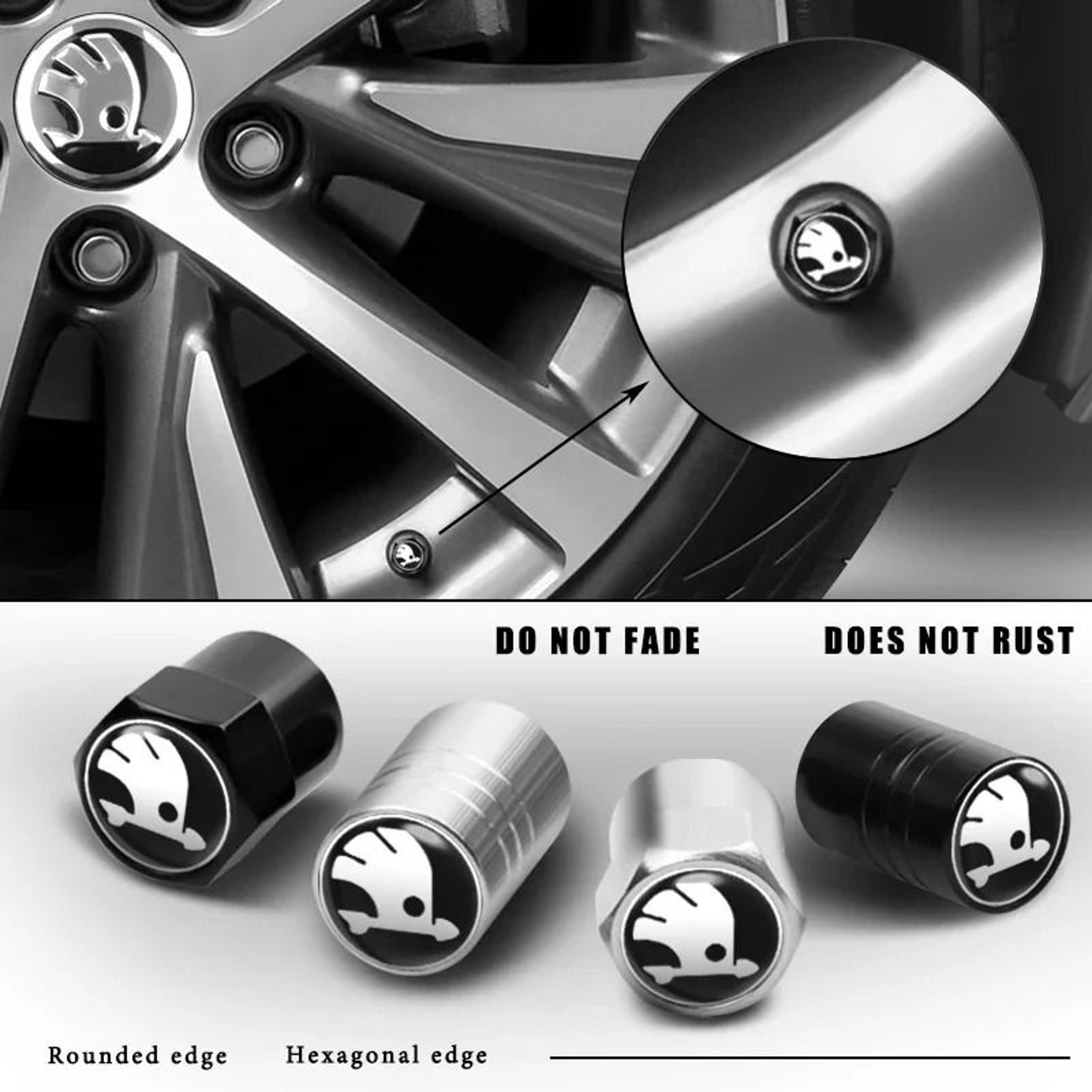high-contrast anti-corrosion metal valve stem cap set