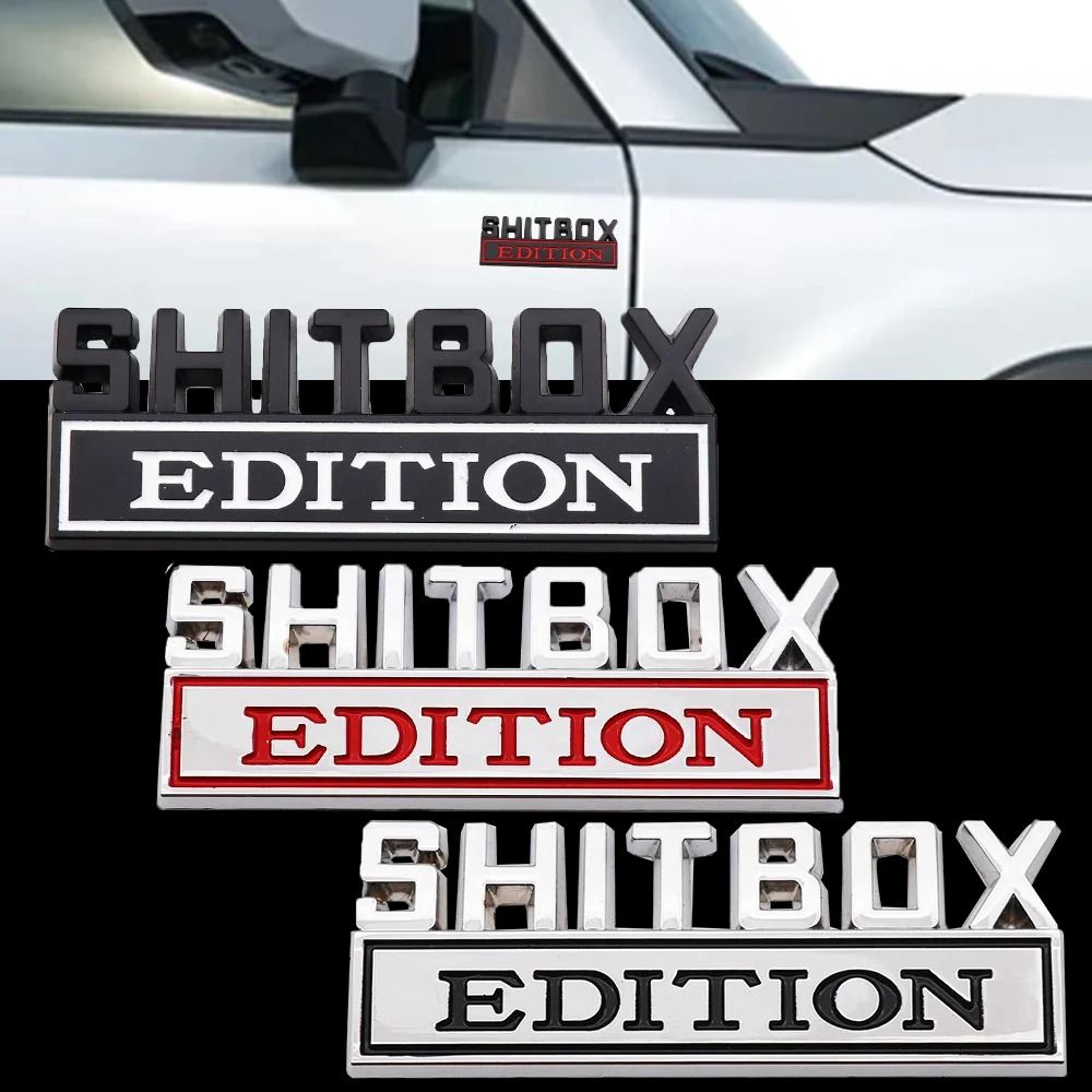 3d "shitbox edition" high-contrast zinc alloy emblem
