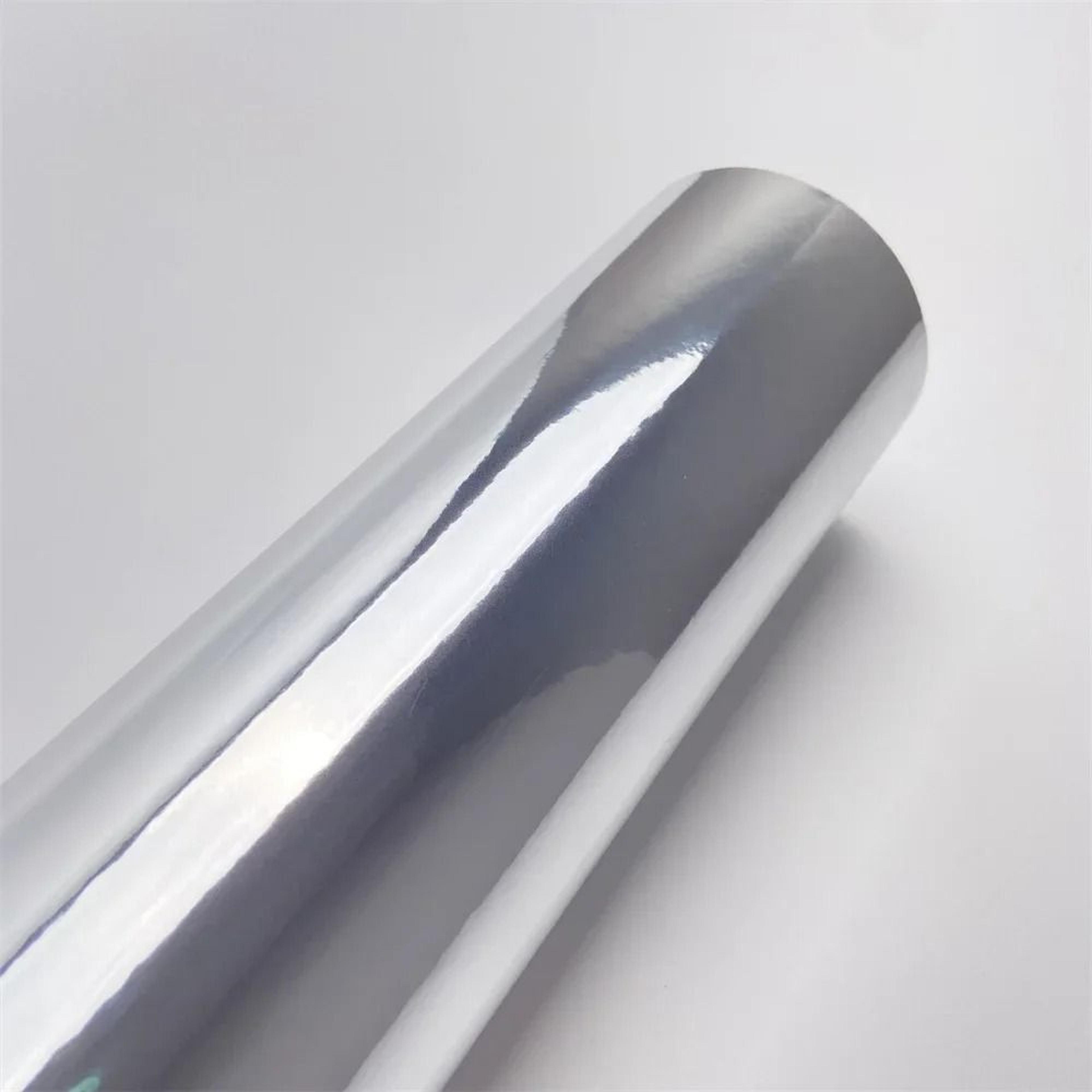 high-gloss "mirror chrome" silver vinyl wrap & accent film