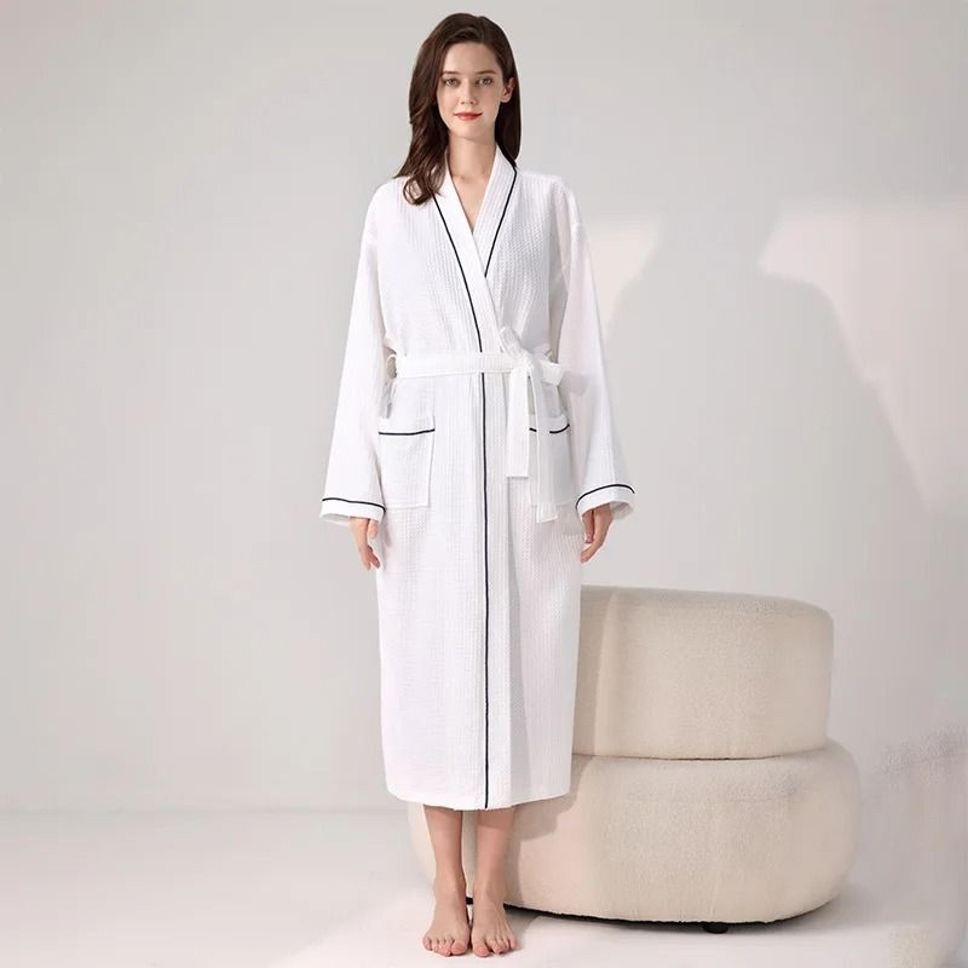 luxury hotel cotton bathrobe for men & women soft spa robe